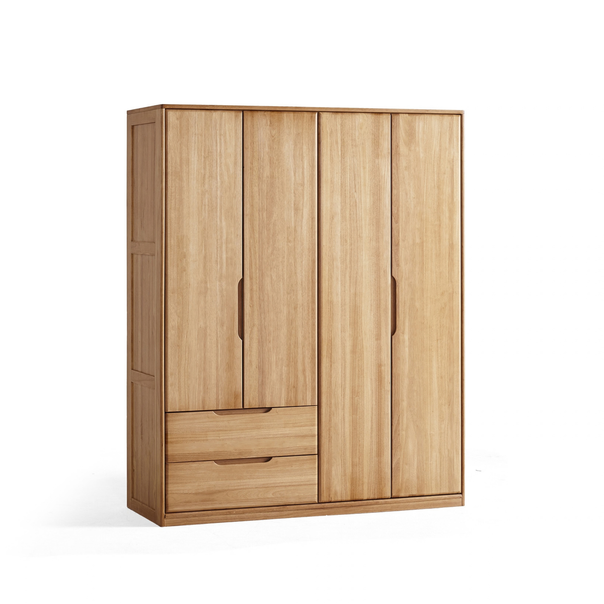 Linspire Halden 4-Door Solid Wood Wardrobe, W160cm, Natural Wood