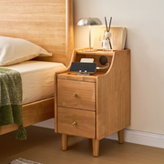 Linspire Halden Solid Wood 2-Drawer Bedside Table, Natural Wood