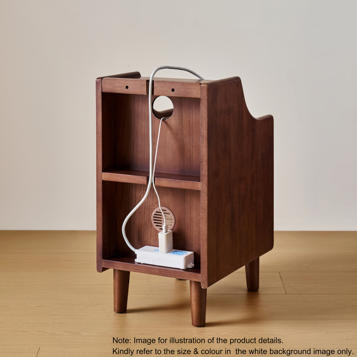 Linspire Halden Solid Wood 2-Drawer Bedside Table, Natural Wood