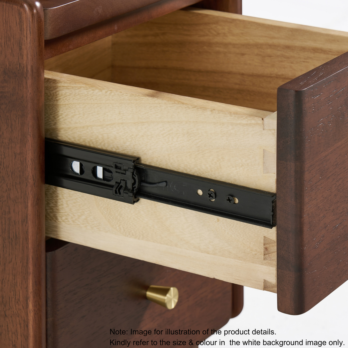 Linspire Halden Solid Wood 2-Drawer Bedside Table, Natural Wood