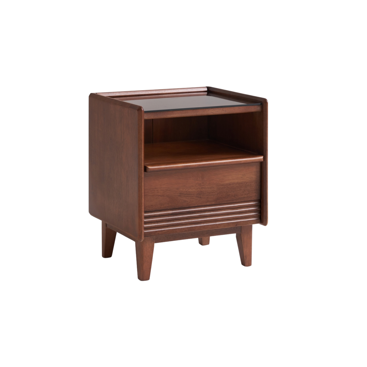 Linspire Halden W30cm Solid Wood Bedside Table, Dark Wood