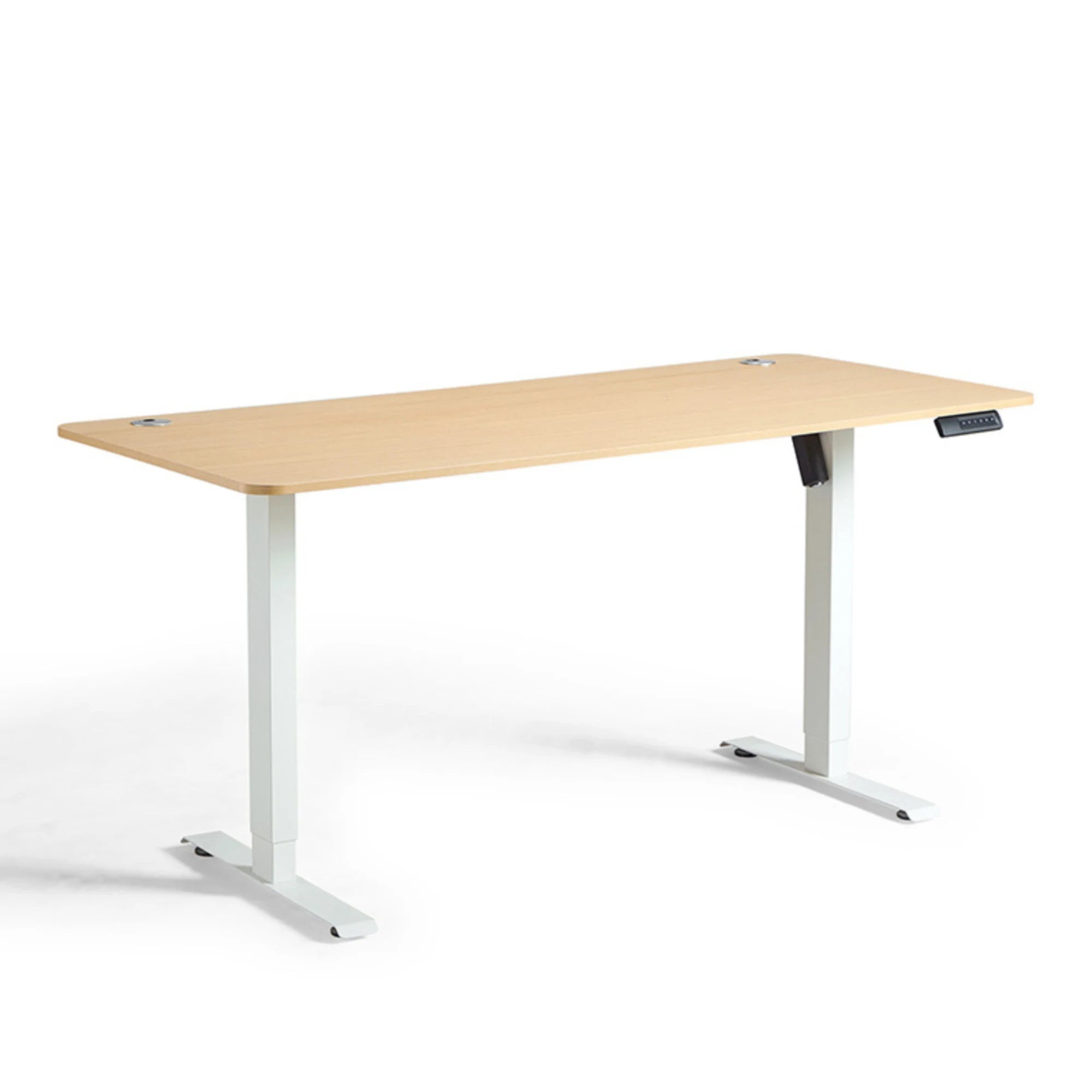 Linspire Ascend Electric Height Adjustable Standing Desk 140cm, Natural Wood & White