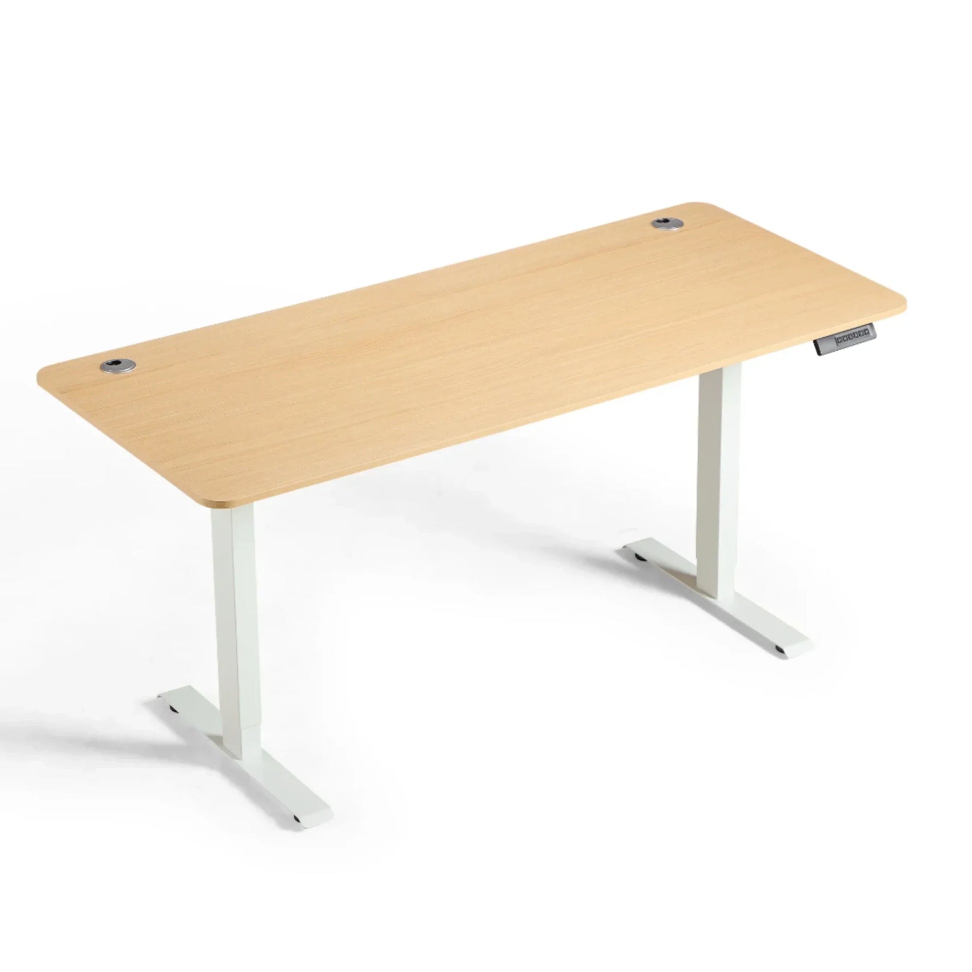 Linspire Ascend Electric Height Adjustable Standing Desk 140cm, Natural Wood & White