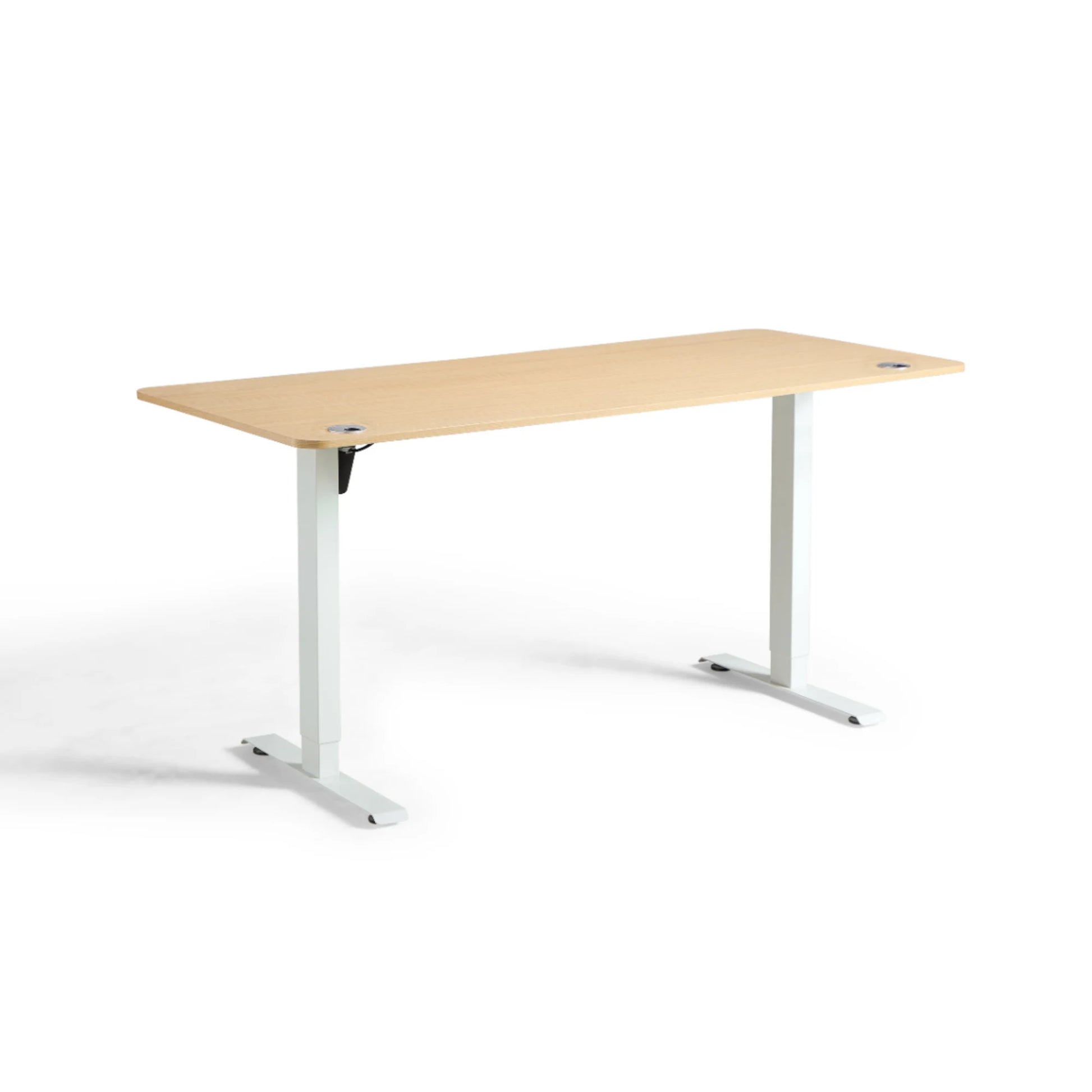 Linspire Ascend Electric Height Adjustable Standing Desk 140cm, Natural Wood & White