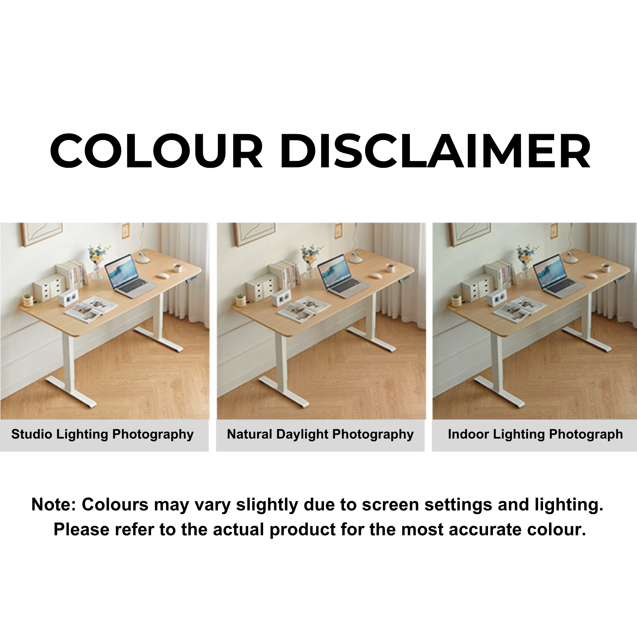 Linspire Ascend Electric Height Adjustable Standing Desk, W140cm, Natural Wood & White
