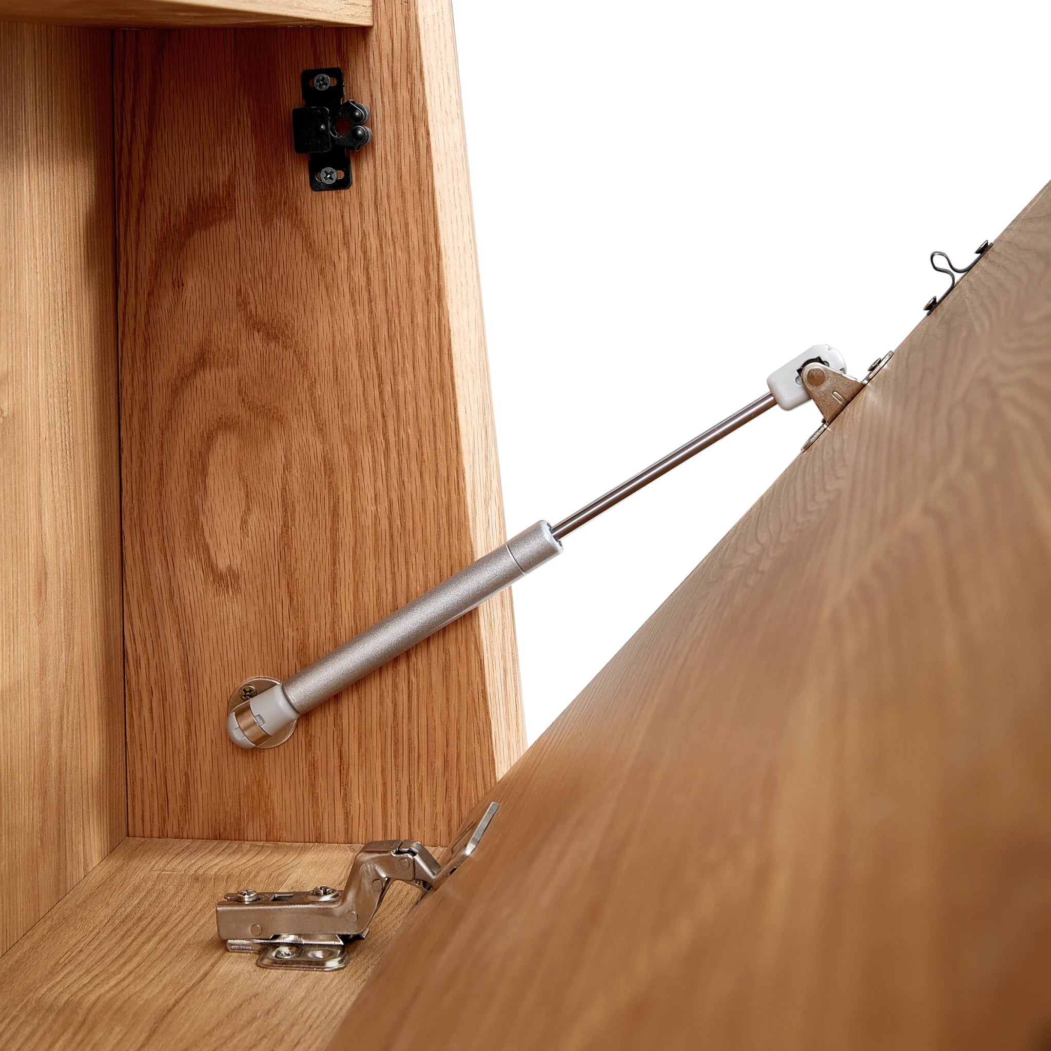 Linspire Aspire Bed Frame With Storage Headboard, Natural Wood