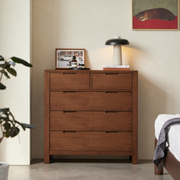 Solidwood Dona Chest of 5 Drawers, Dark Wood