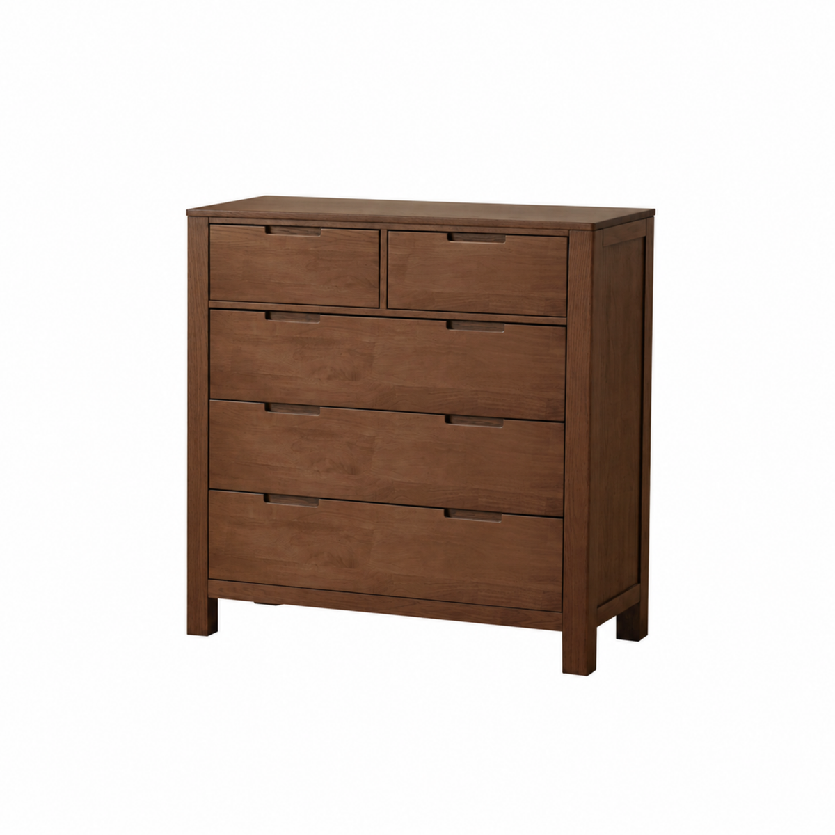 Solidwood Dona Chest of 5 Drawers, Dark Wood