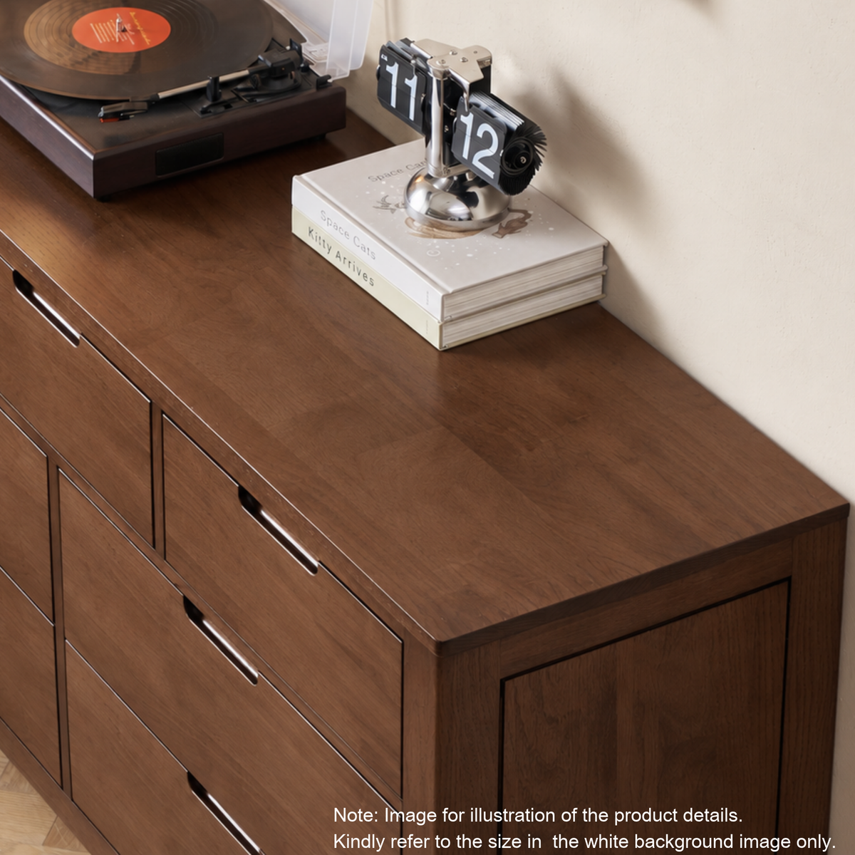 Solidwood Dona Chest of 5 Drawers, Dark Wood