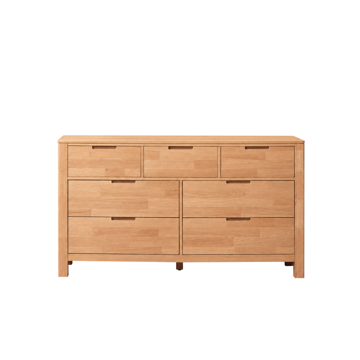 Solidwood Dona Chest of 7 Drawers, Natural Wood