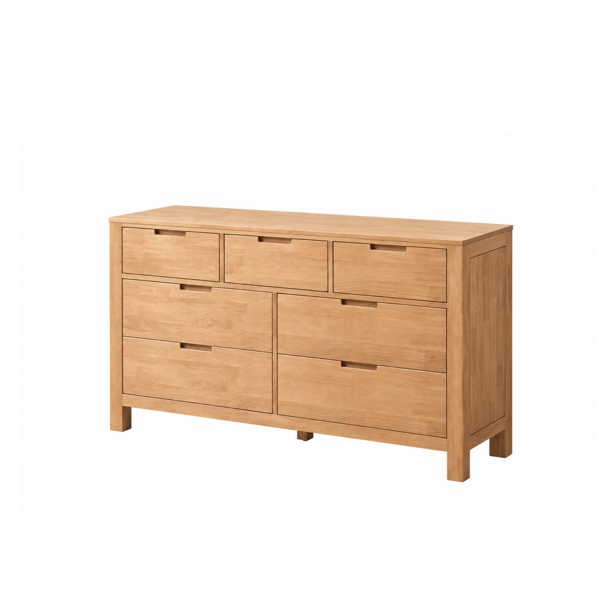 Solidwood Dona Chest of 7 Drawers, Natural Wood