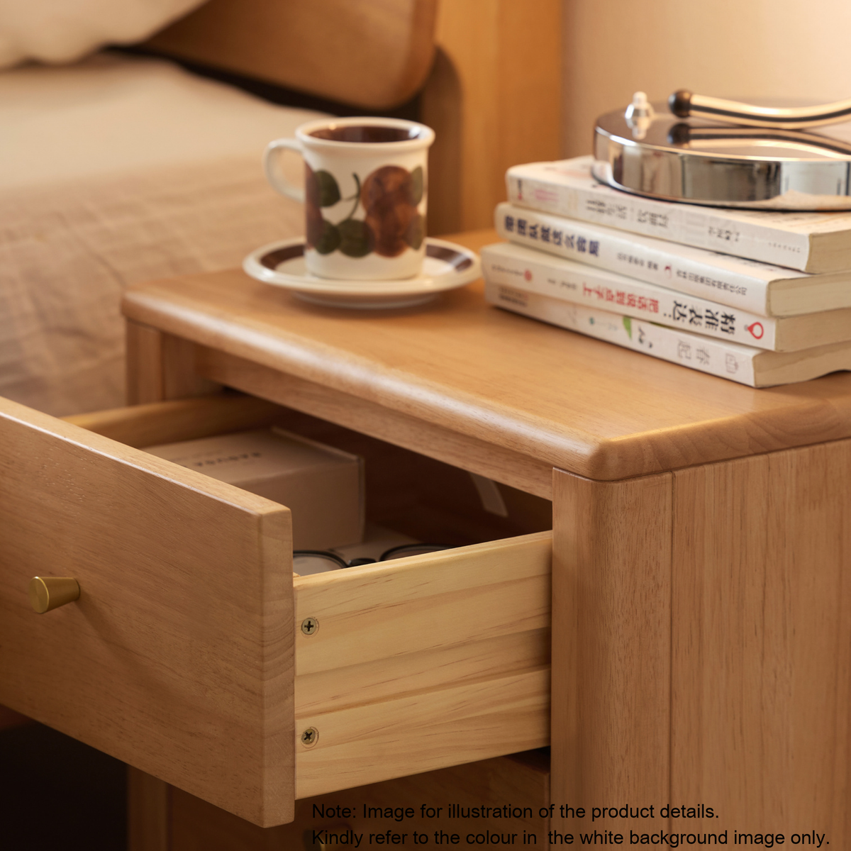 Solidwood Jinova Bedside Table, Dark Wood