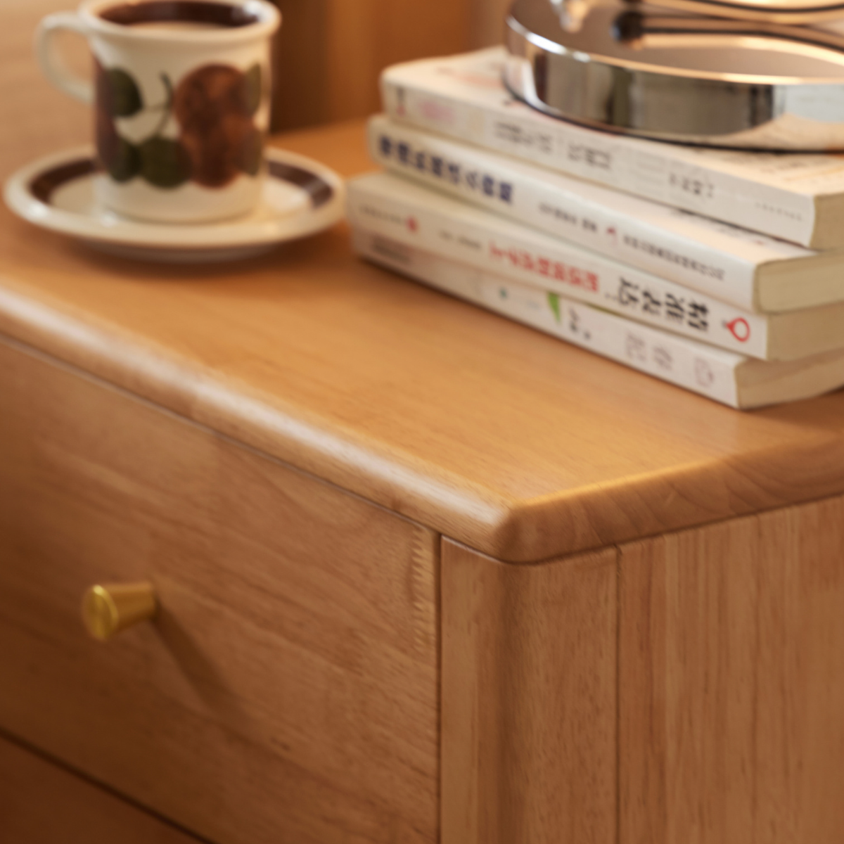 Solidwood Jinova Bedside Table, Natural Wood