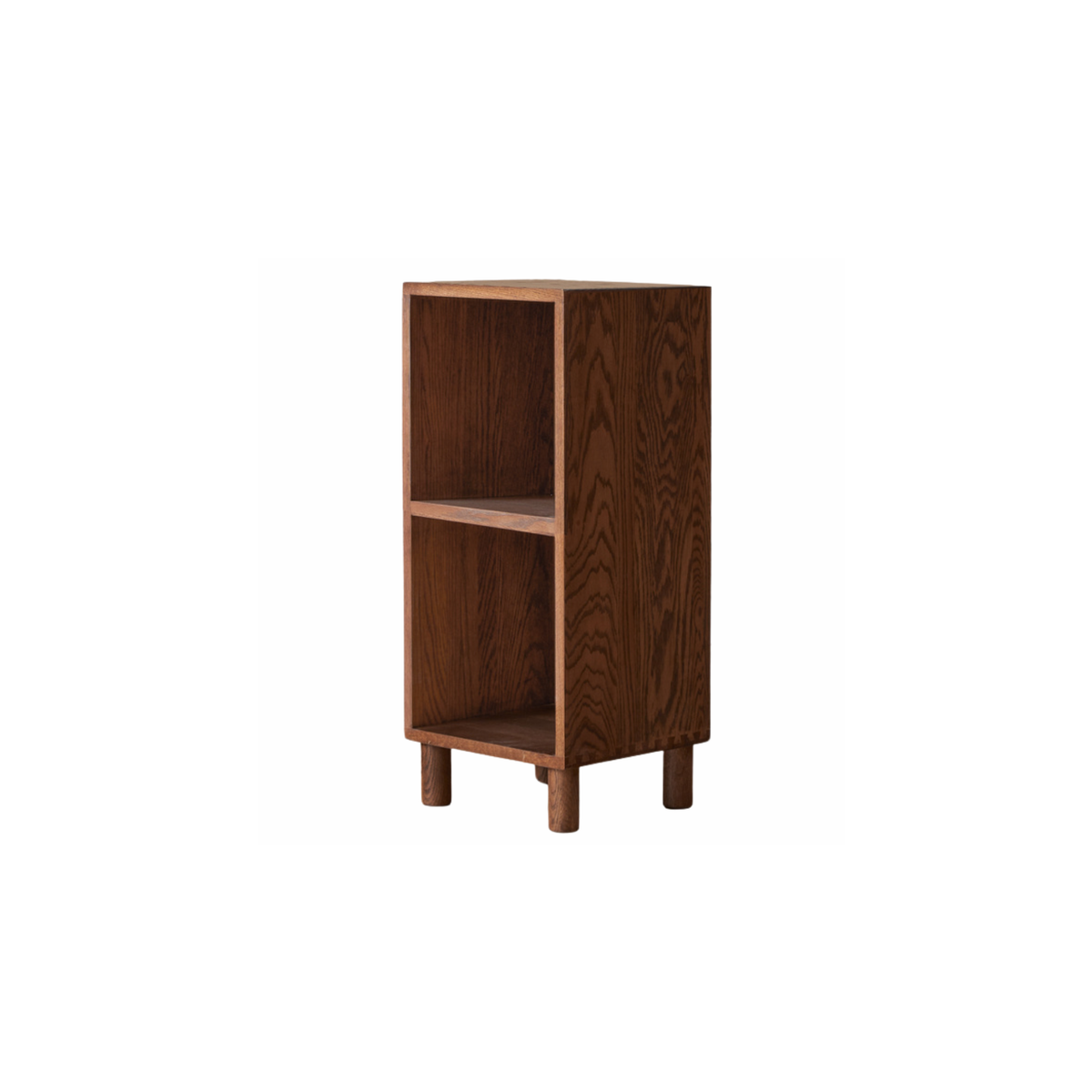 Solidwood Gleam 2-Cube Open Bookcase, Walnut Oak
