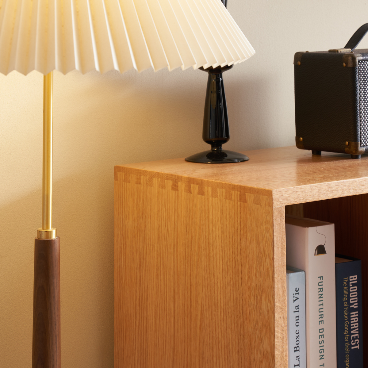 Solidwood Gleam 2-Cube Open Bookcase, Oak
