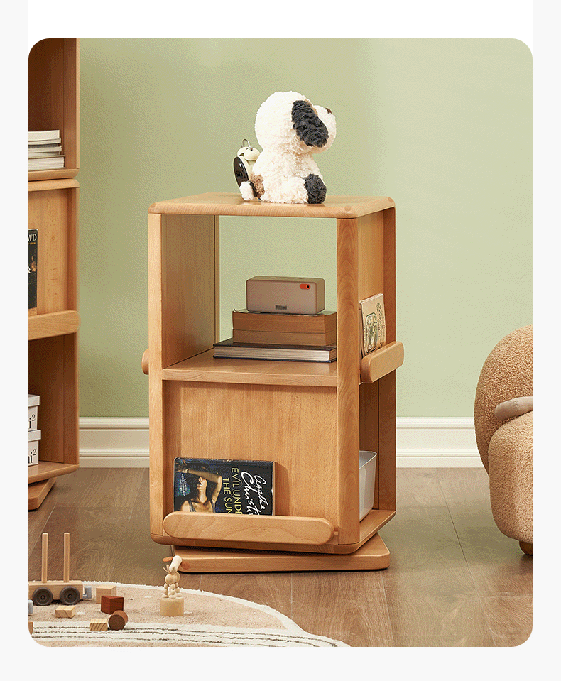 Solidwood Ayla Rotating Bookcase, Beech