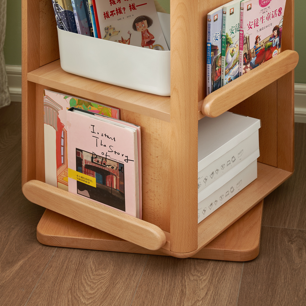 Solidwood Ayla Rotating Bookcase, Beech