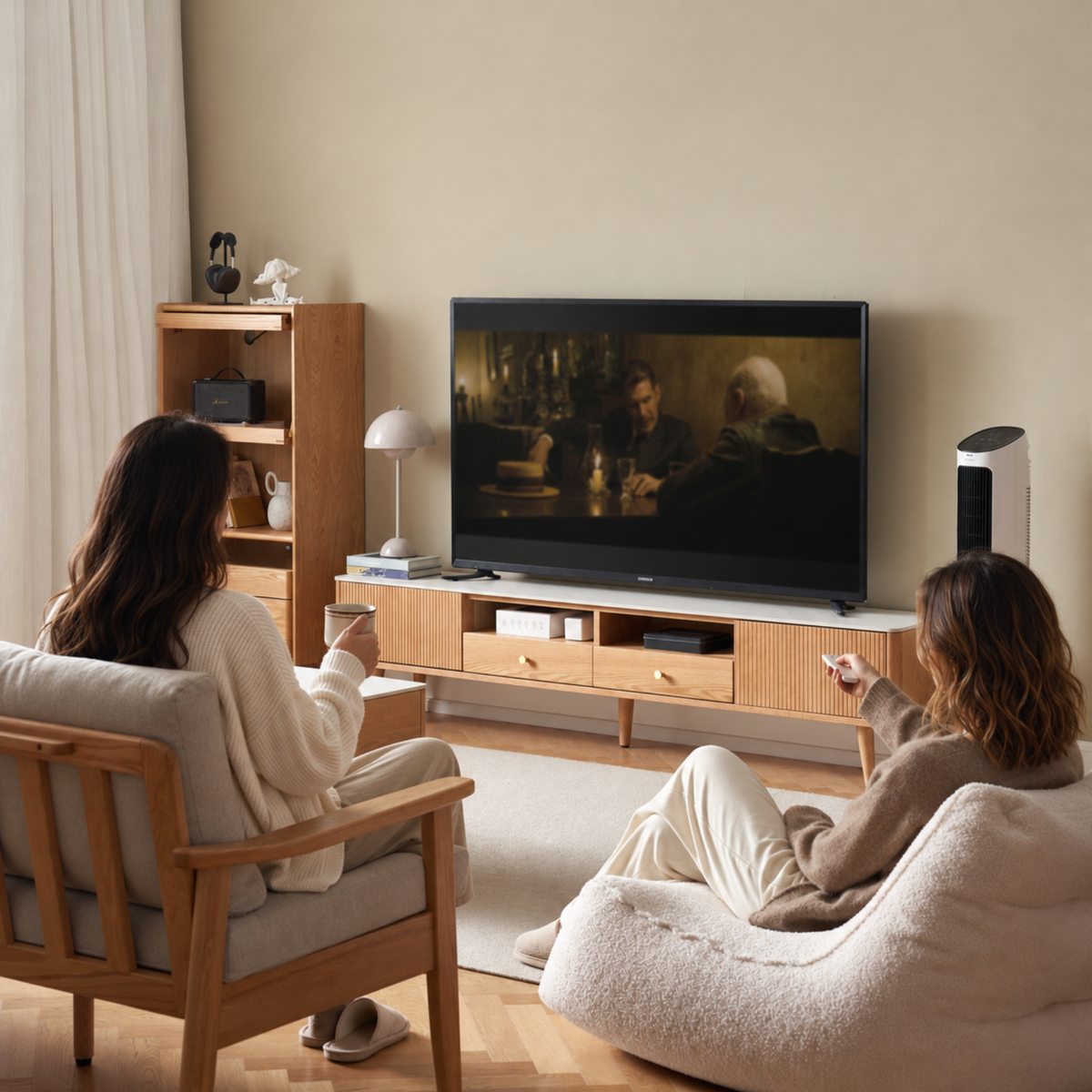 Solidwood Santa Rosa W200cm Entertainment Unit with Sintered Stone Top, Oak