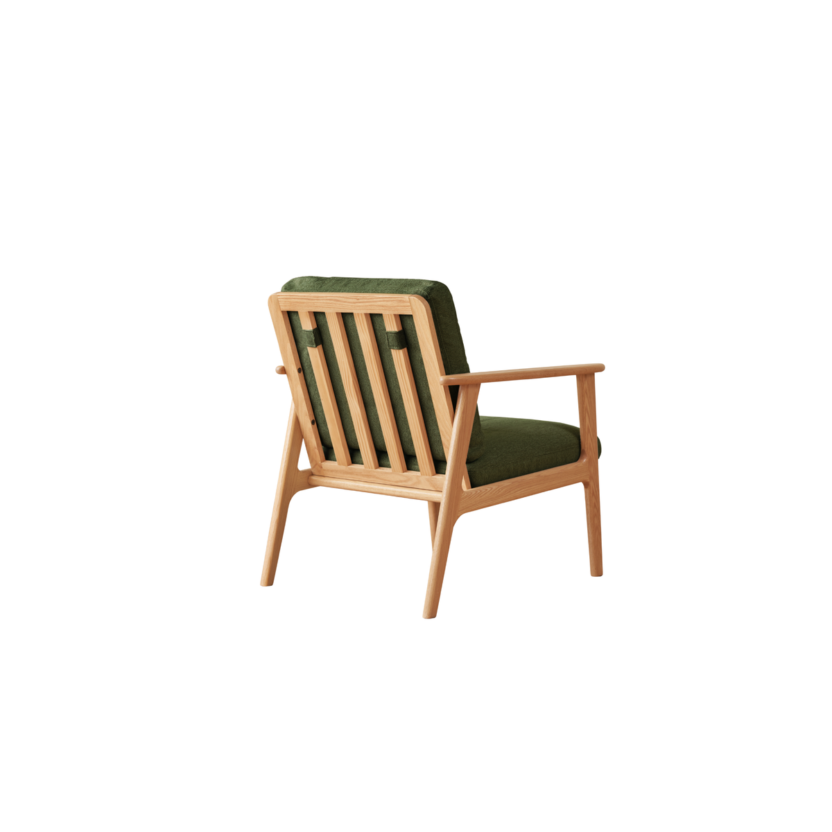 Solidwood Hemura Armchair, Moss Green, Oak