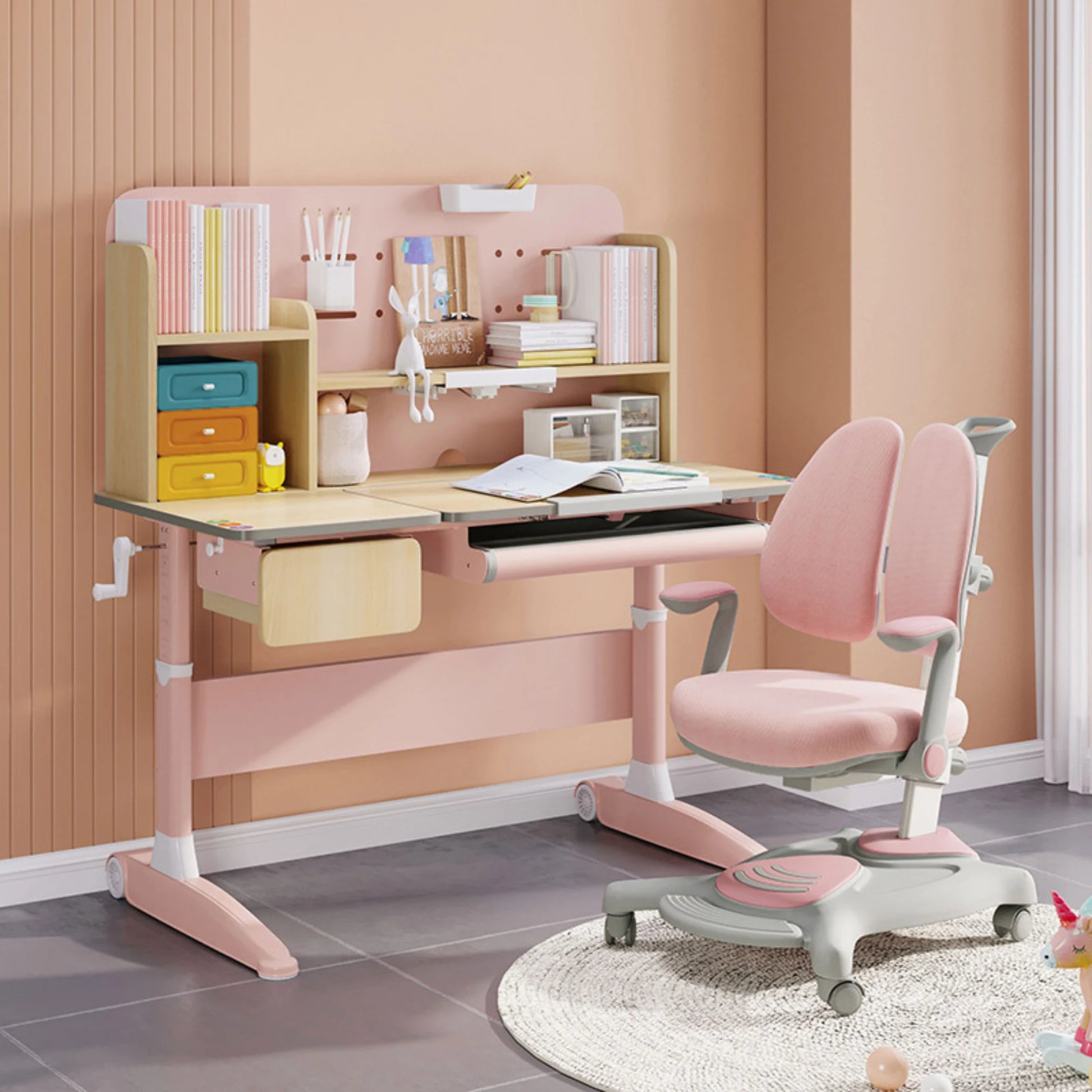 Linspire Bud Adjustable Kids Desk Chair Set, Pink, Baby Kids