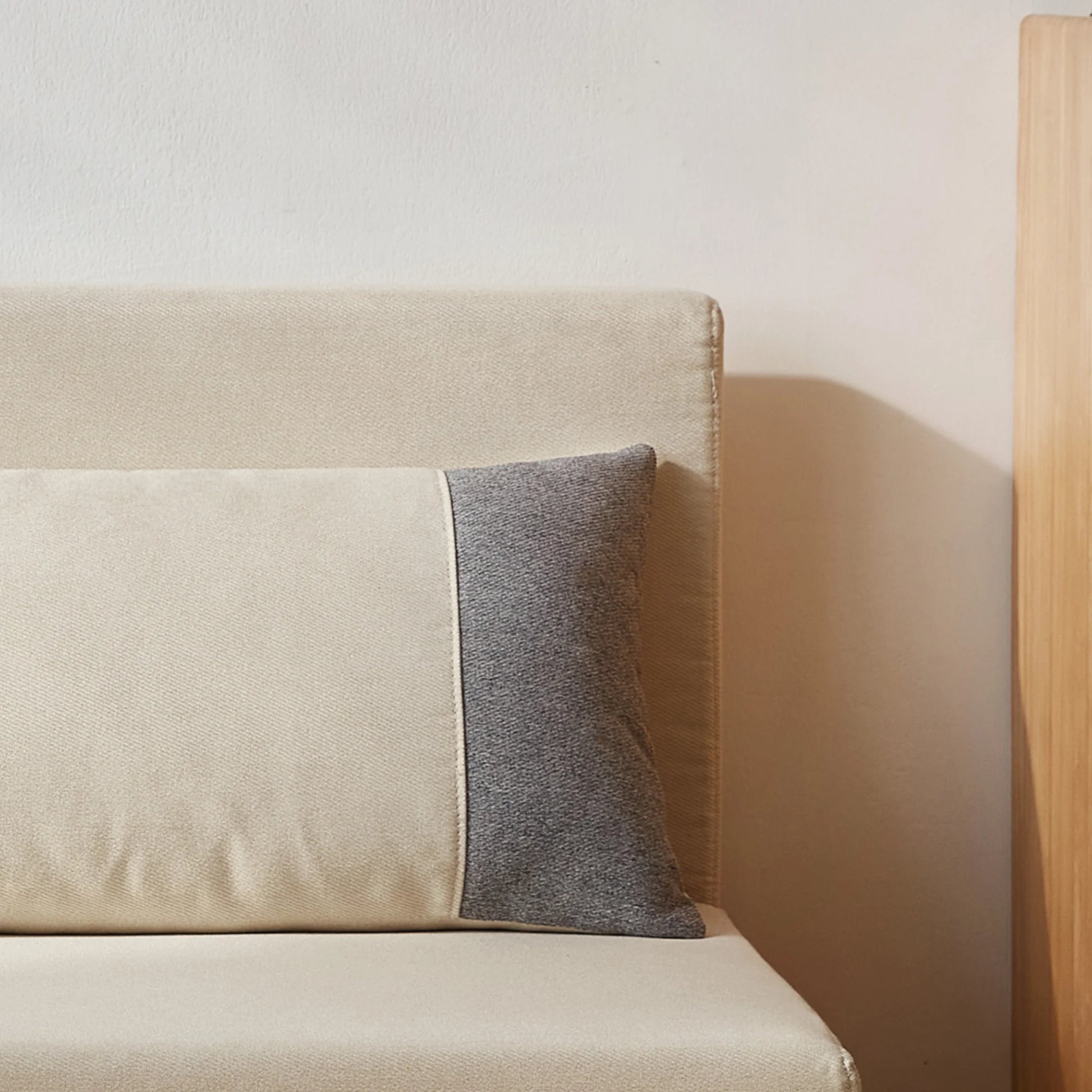 Linspire Don 2-Seater Sofa Bed, Off-White & Natural Wood