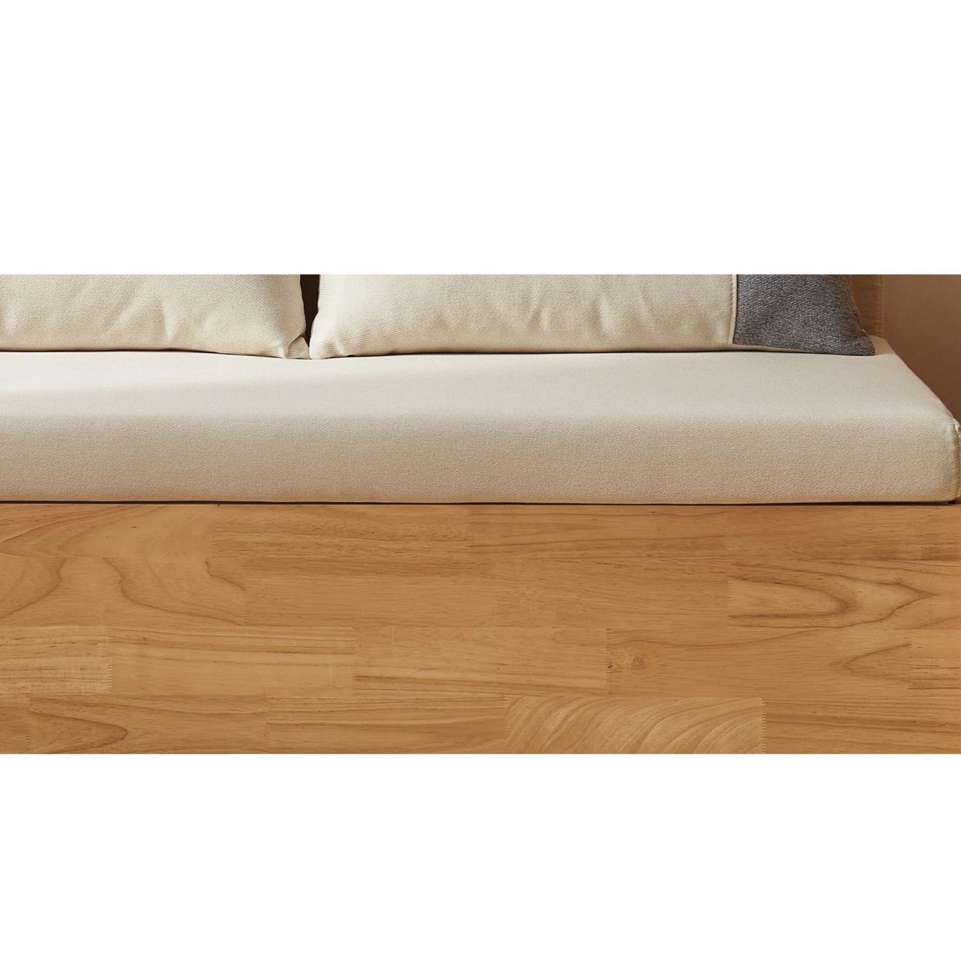 Linspire Don 2-Seater Sofa Bed, Off-White & Natural Wood