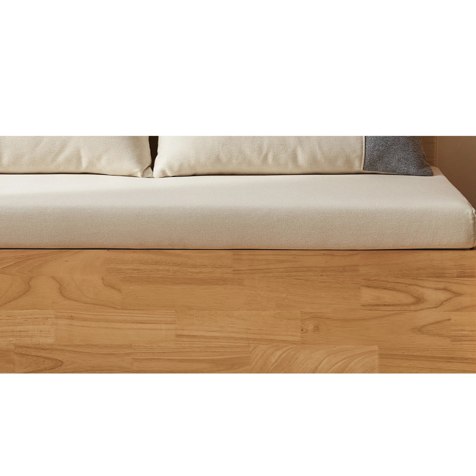 Linspire Don 2-Seater Sofa Bed, Off-White & Natural Wood