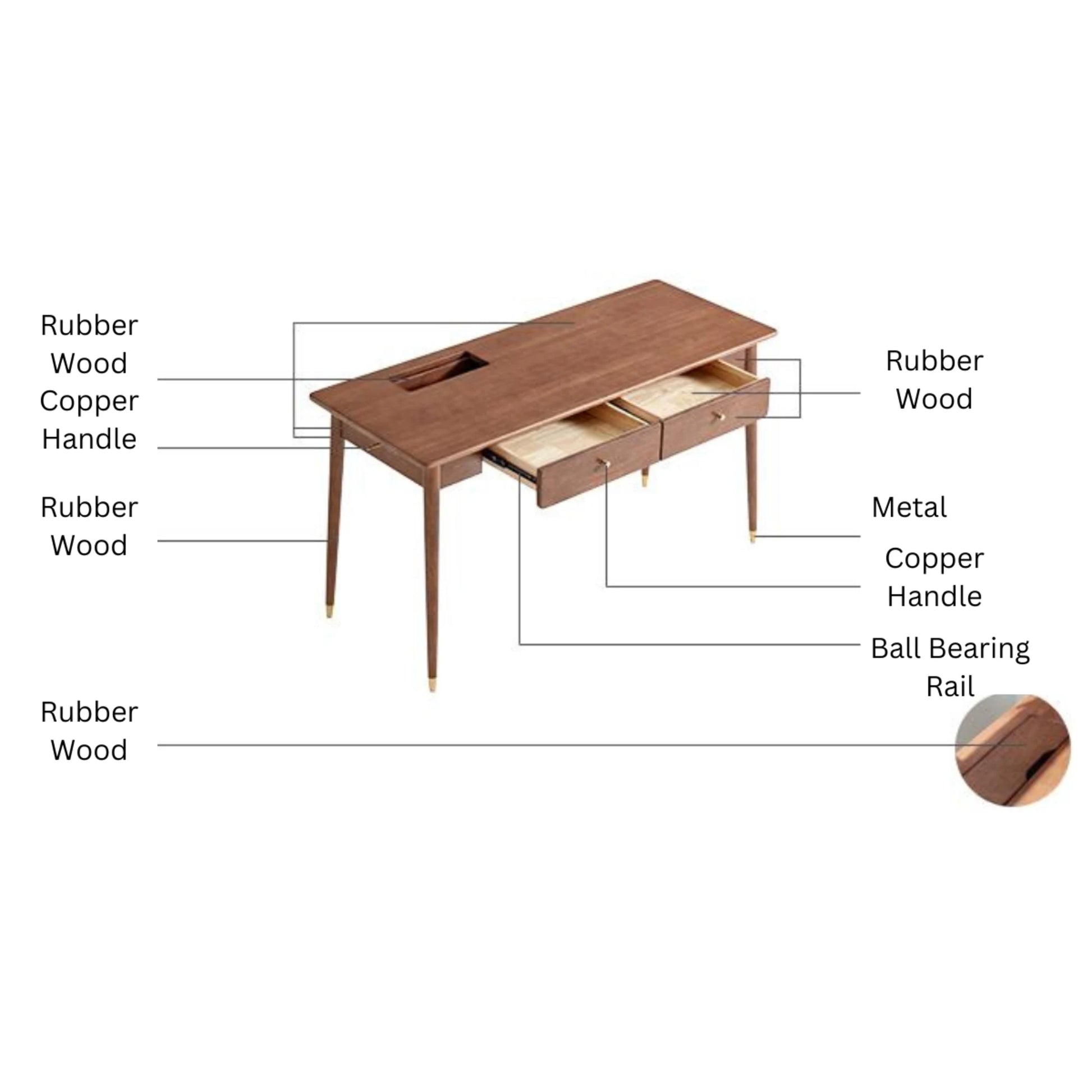 Linspire Edmond Solid Wood Desk, W120cm