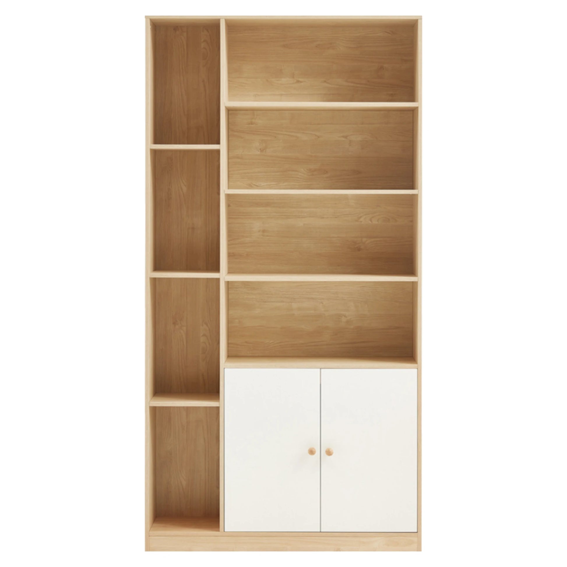Linspire Noble Bookcase with Storage Cabinet, Natural Wood