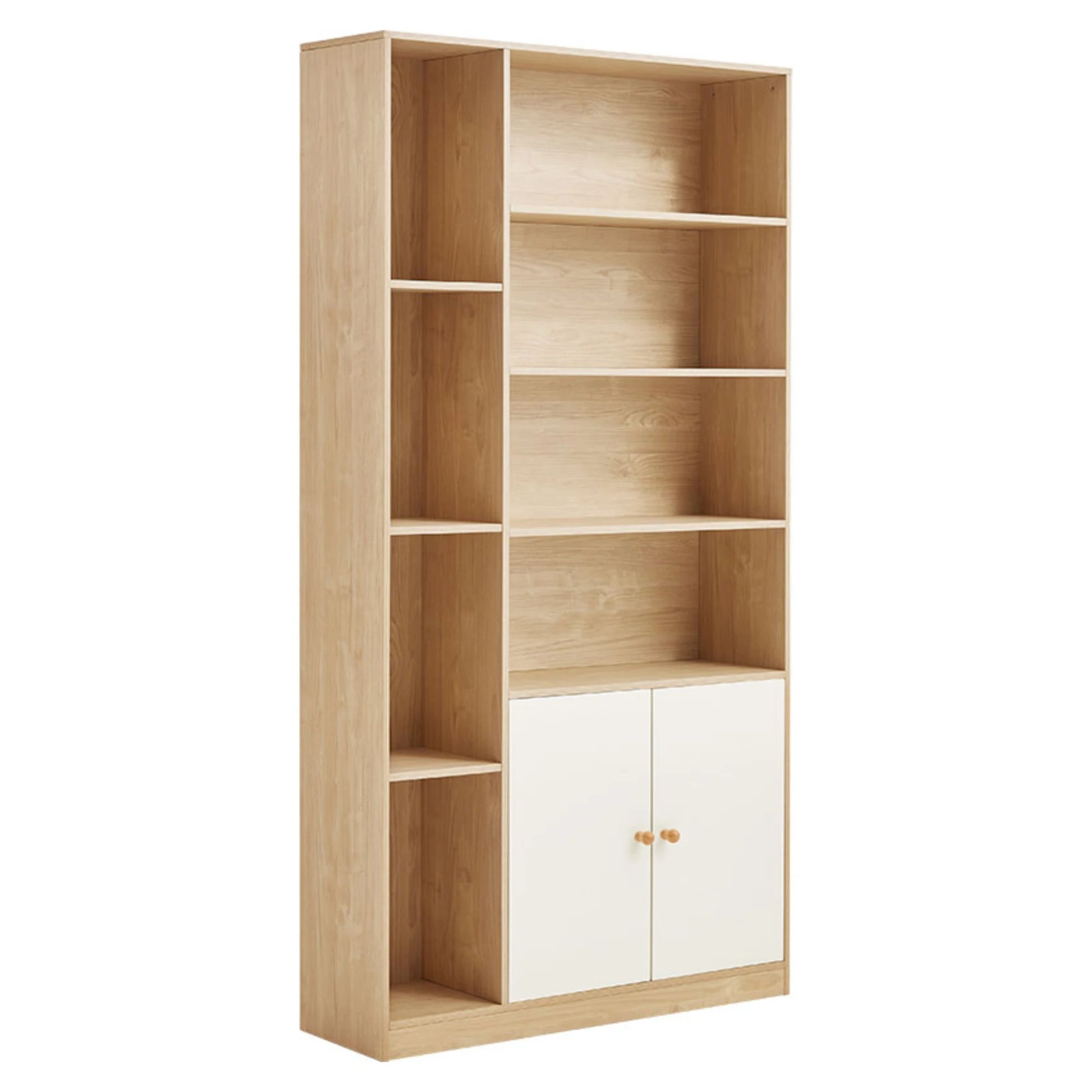 Linspire Noble Bookcase with Storage Cabinet, Natural Wood