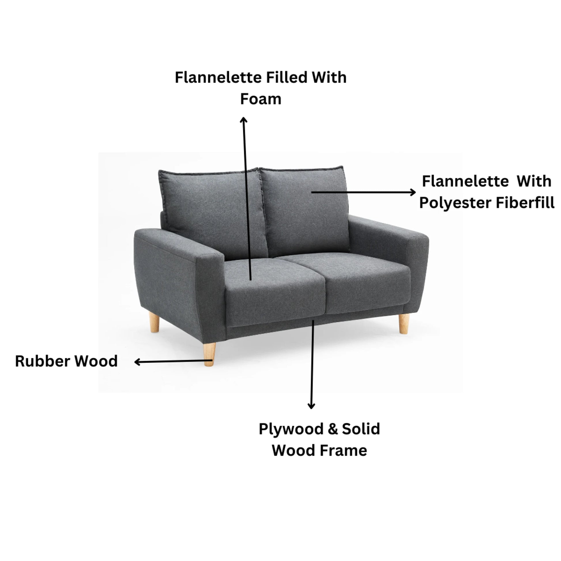 Linspire Essence Loveseat, Grey