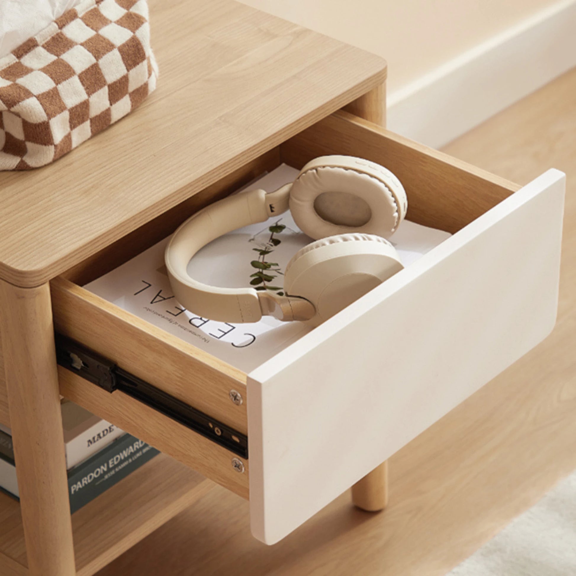 Linspire Evelyn Bedside Table, Natural Wood