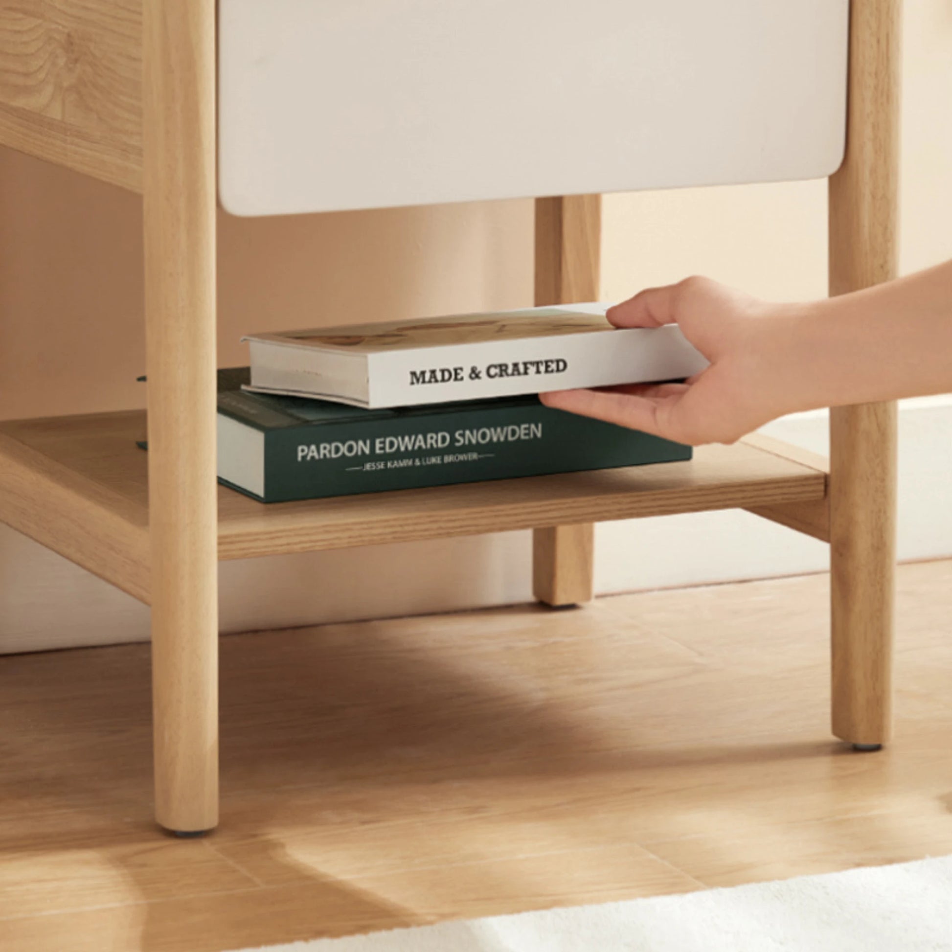 Linspire Evelyn Bedside Table, Natural Wood