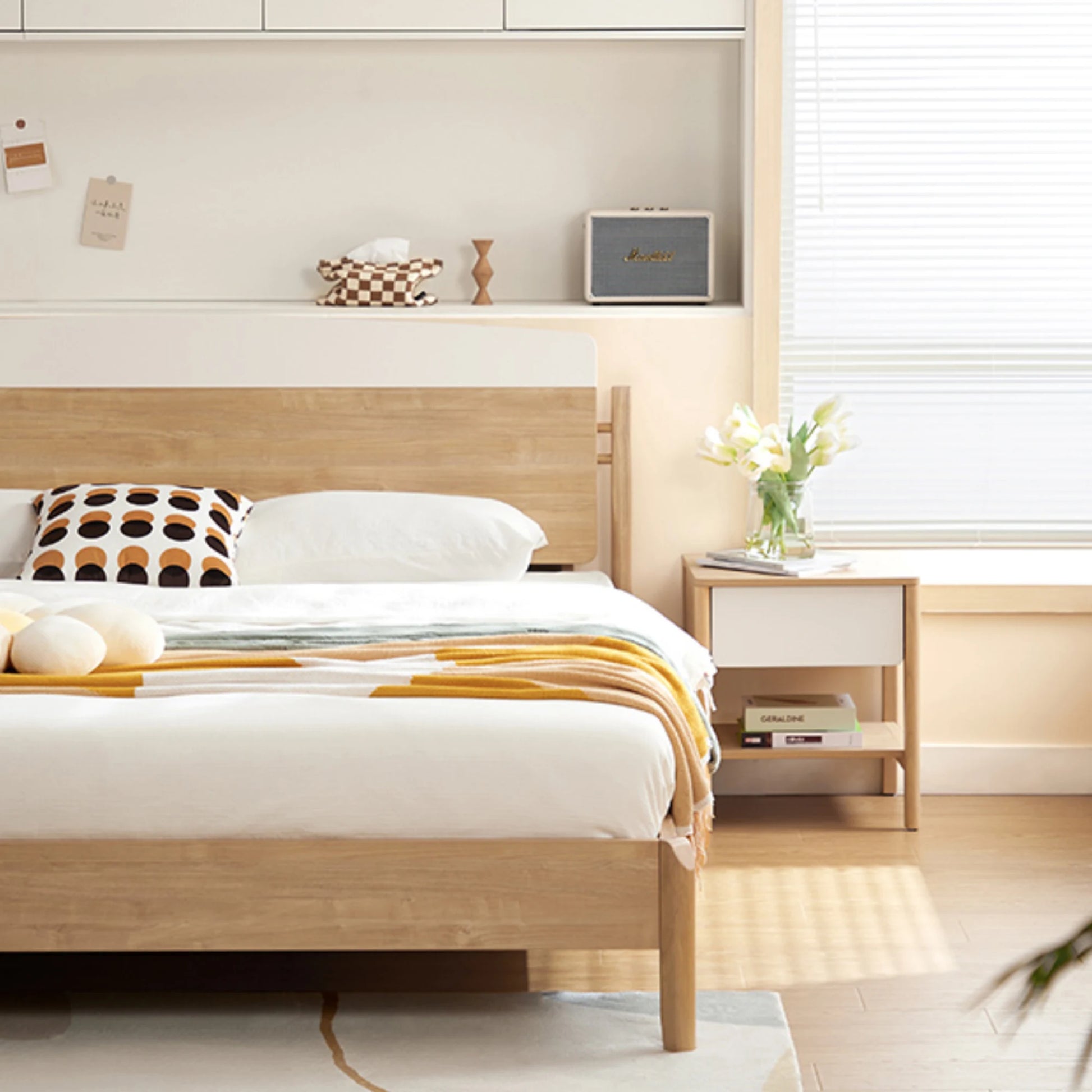 Linspire Evelyn Bedside Table, Natural Wood