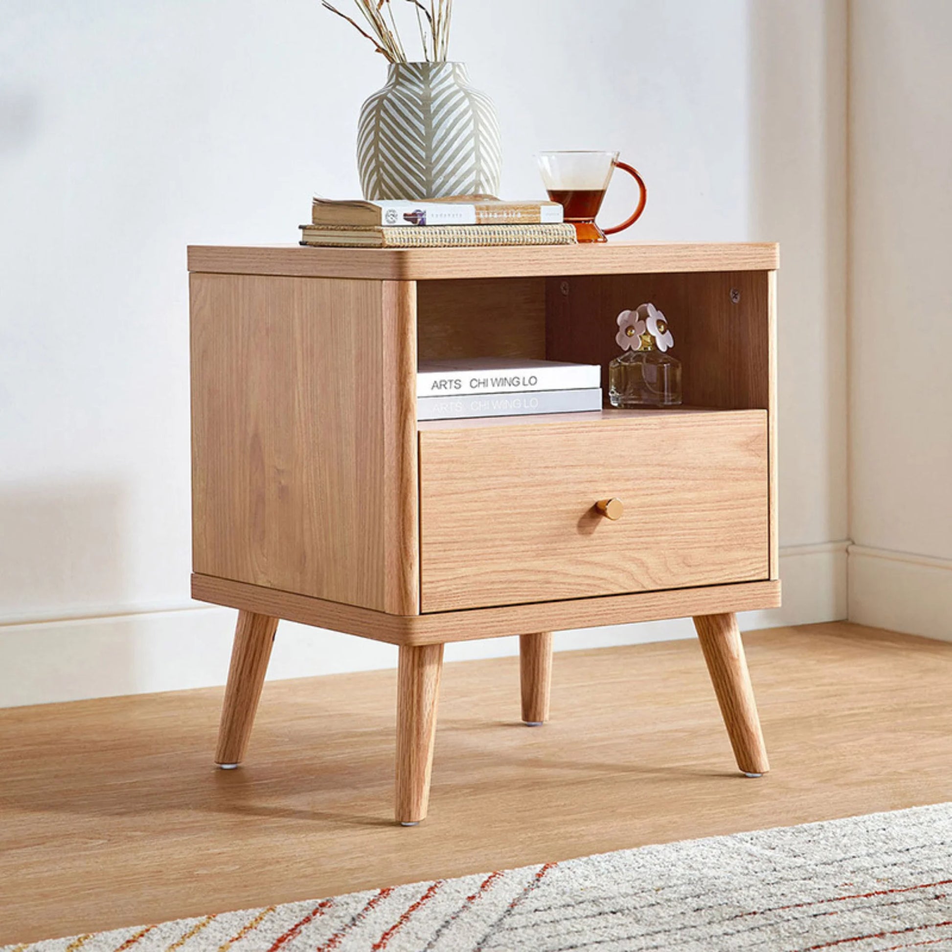 Linspire Aspire Bedside Table, Natural Wood