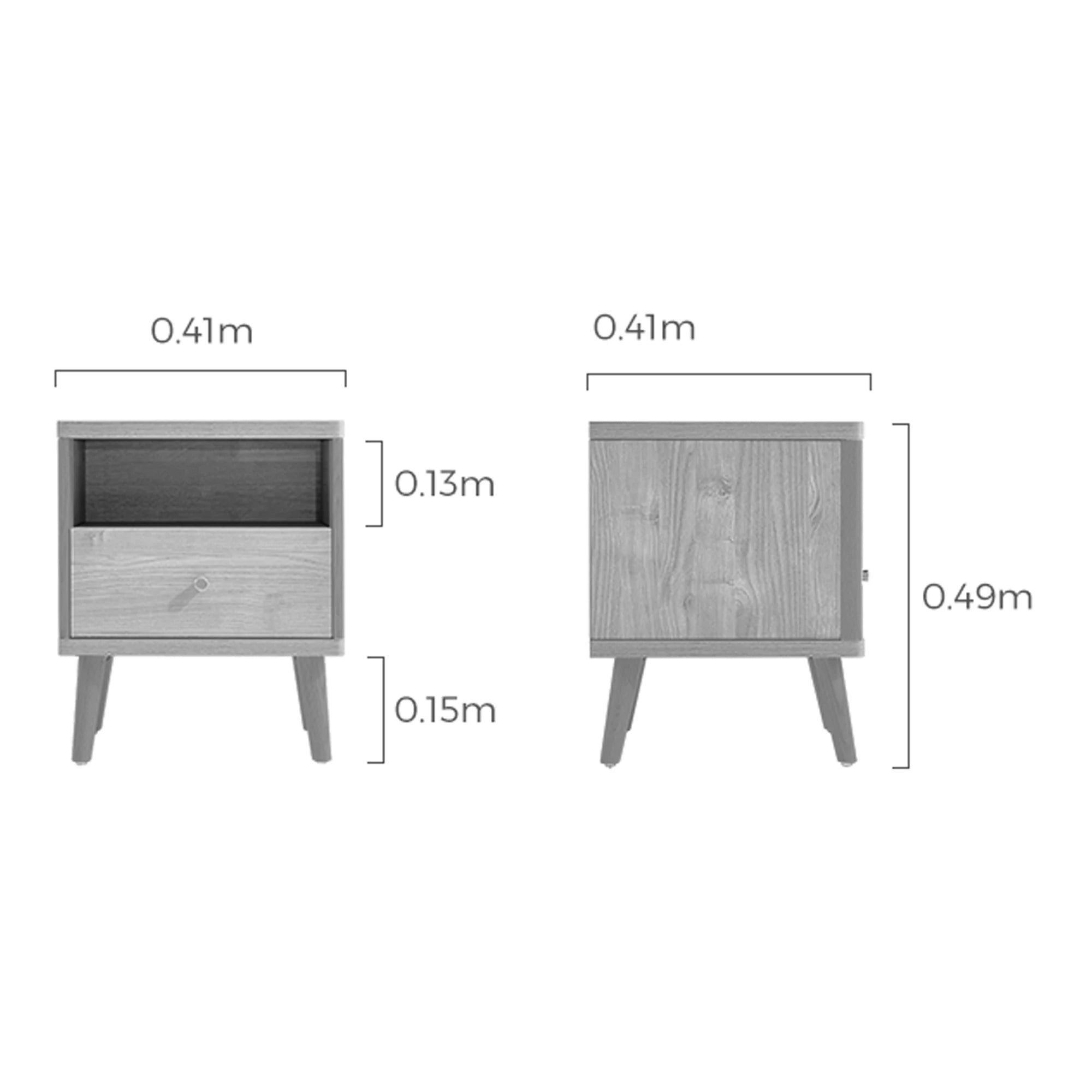 Linspire Aspire Bedside Table, Natural Wood