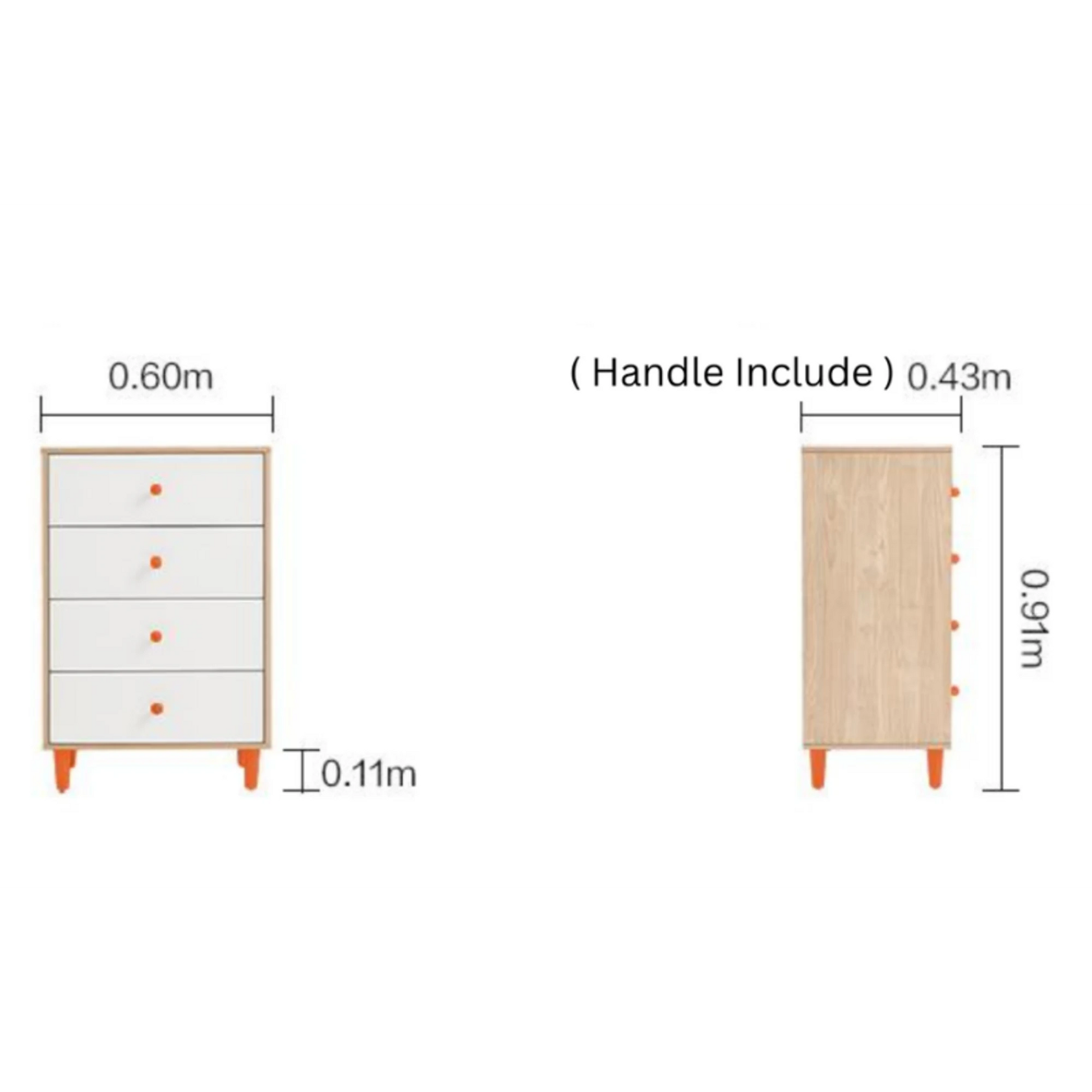 Linspire Fresko Chest of 4 Drawers, White