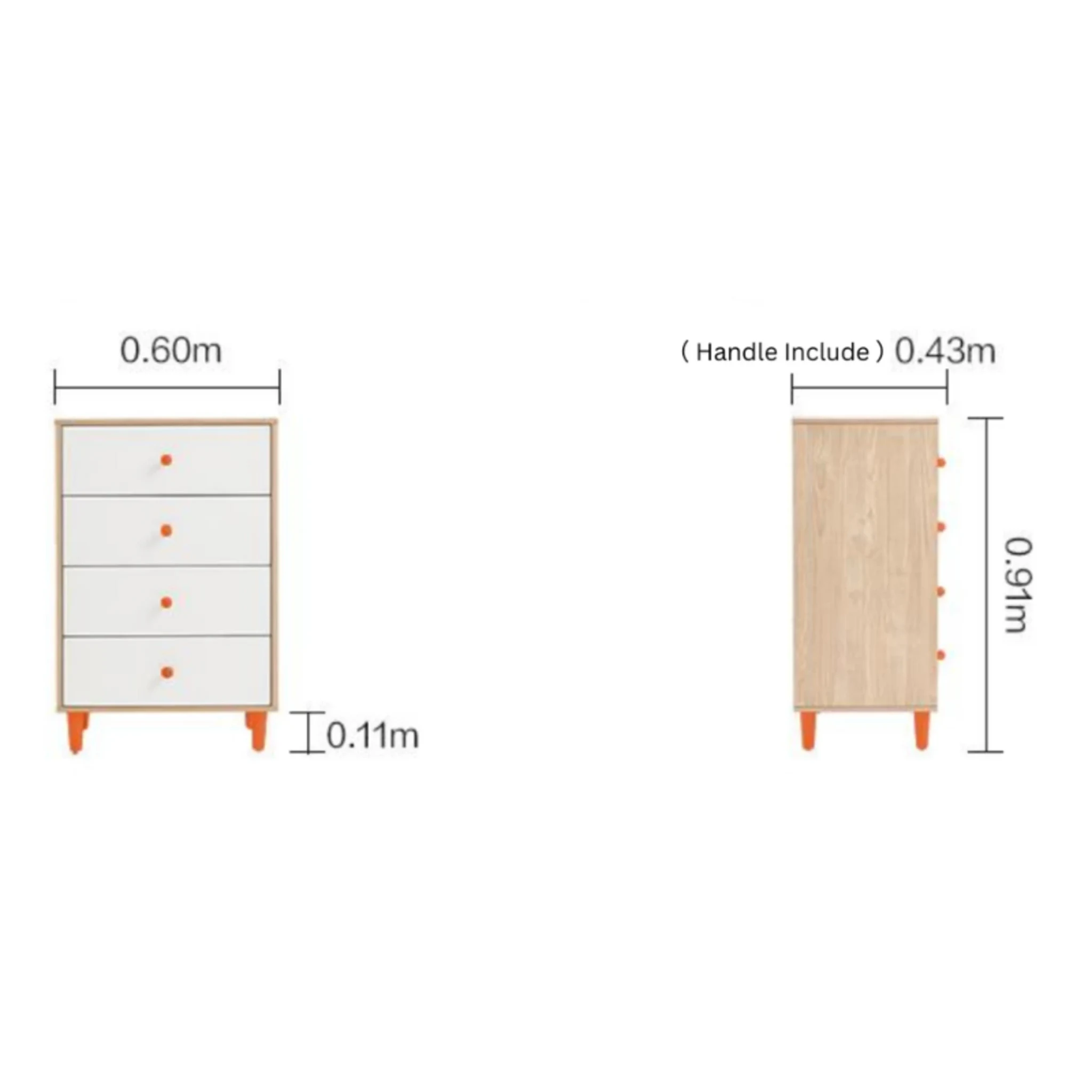 Linspire Fresko Chest of 4 Drawers, Natural Wood