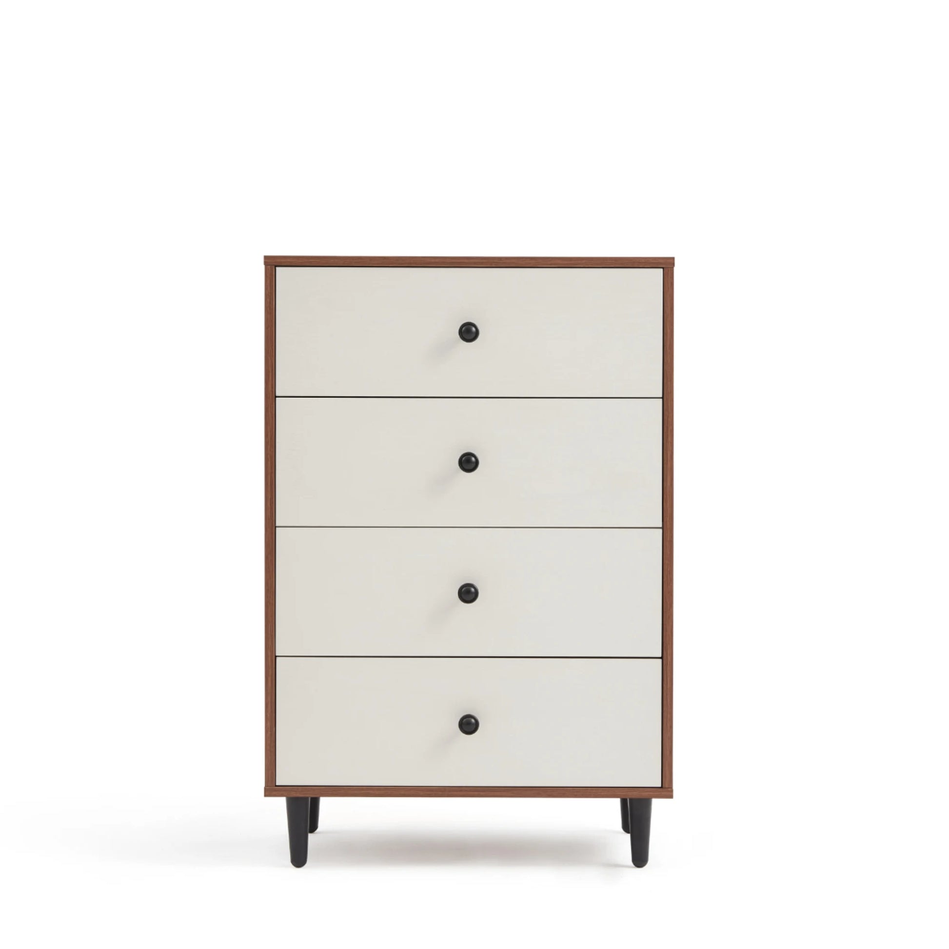 Linspire Fresko Chest of 4 Drawers, White & Dark Wood