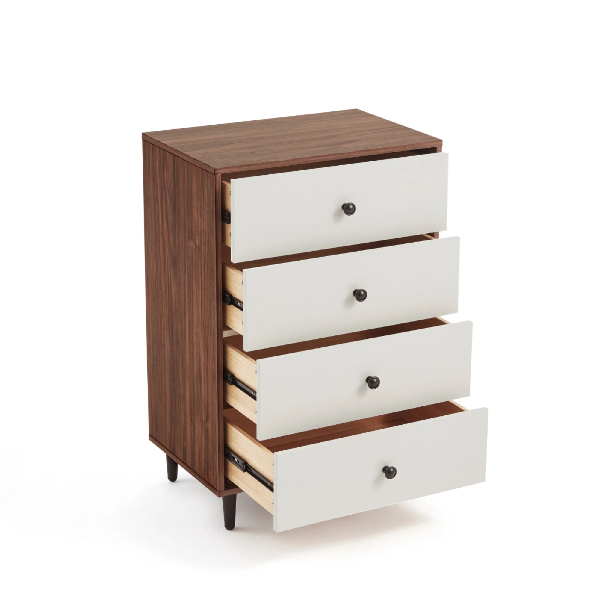 Linspire Fresko Chest of 4 Drawers, White & Dark Wood