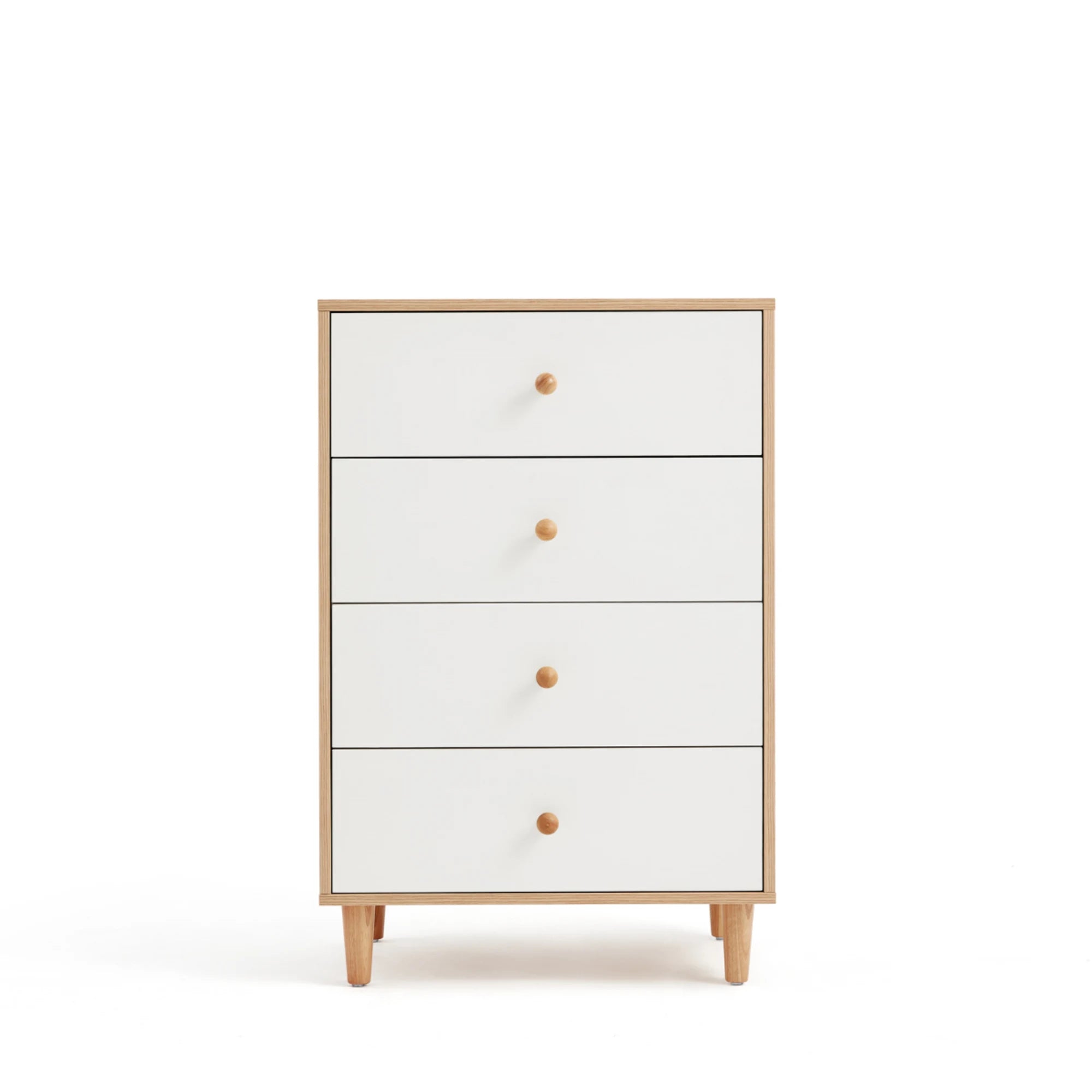 Linspire Fresko Chest of 4 Drawers, White & Natural Wood