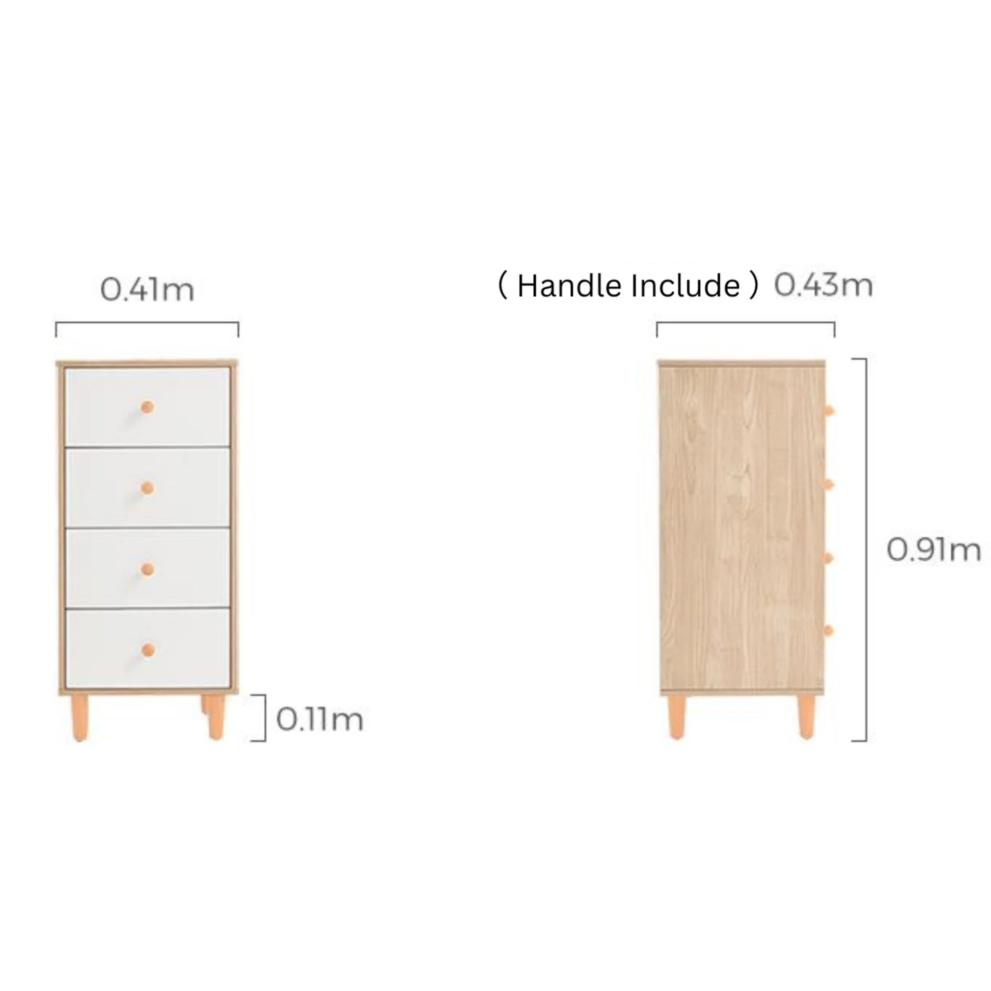 Linspire Fresko Chest of 4 Drawers, White, Narrow