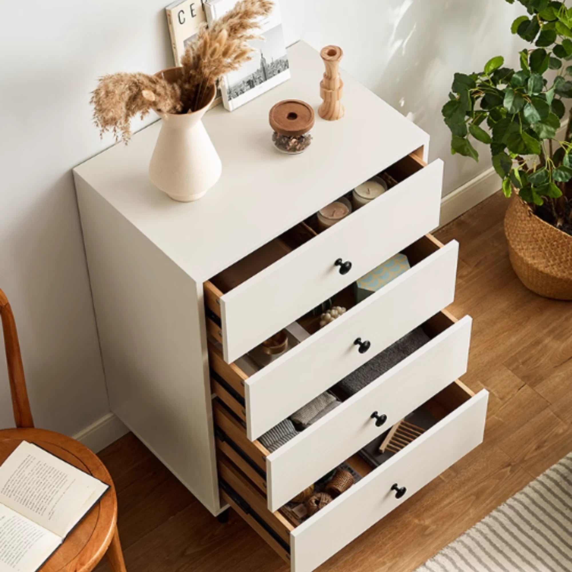 Linspire Fresko Chest of 5 Drawers, White