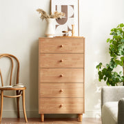 Linspire Fresko Chest of 5 Drawers, Natural Wood