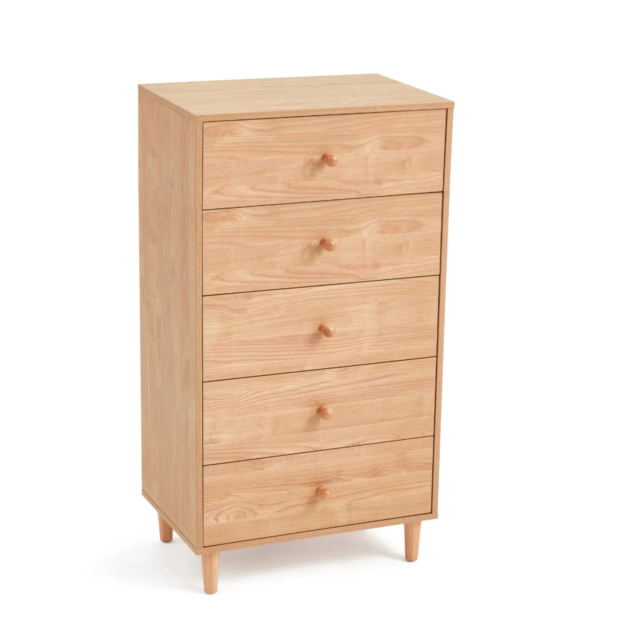 Linspire Fresko Chest of 5 Drawers, Natural Wood