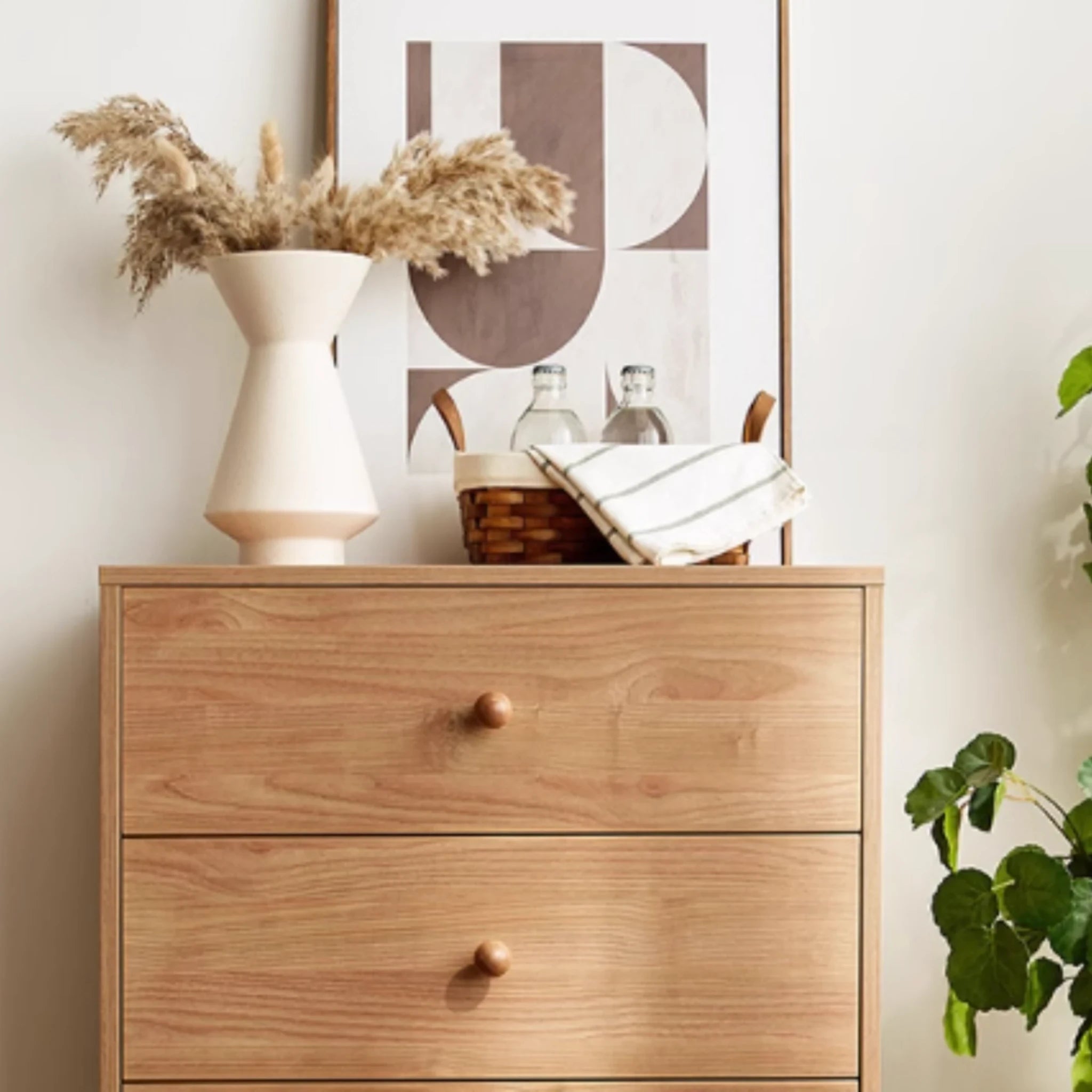 Linspire Fresko Chest of 5 Drawers, Natural Wood