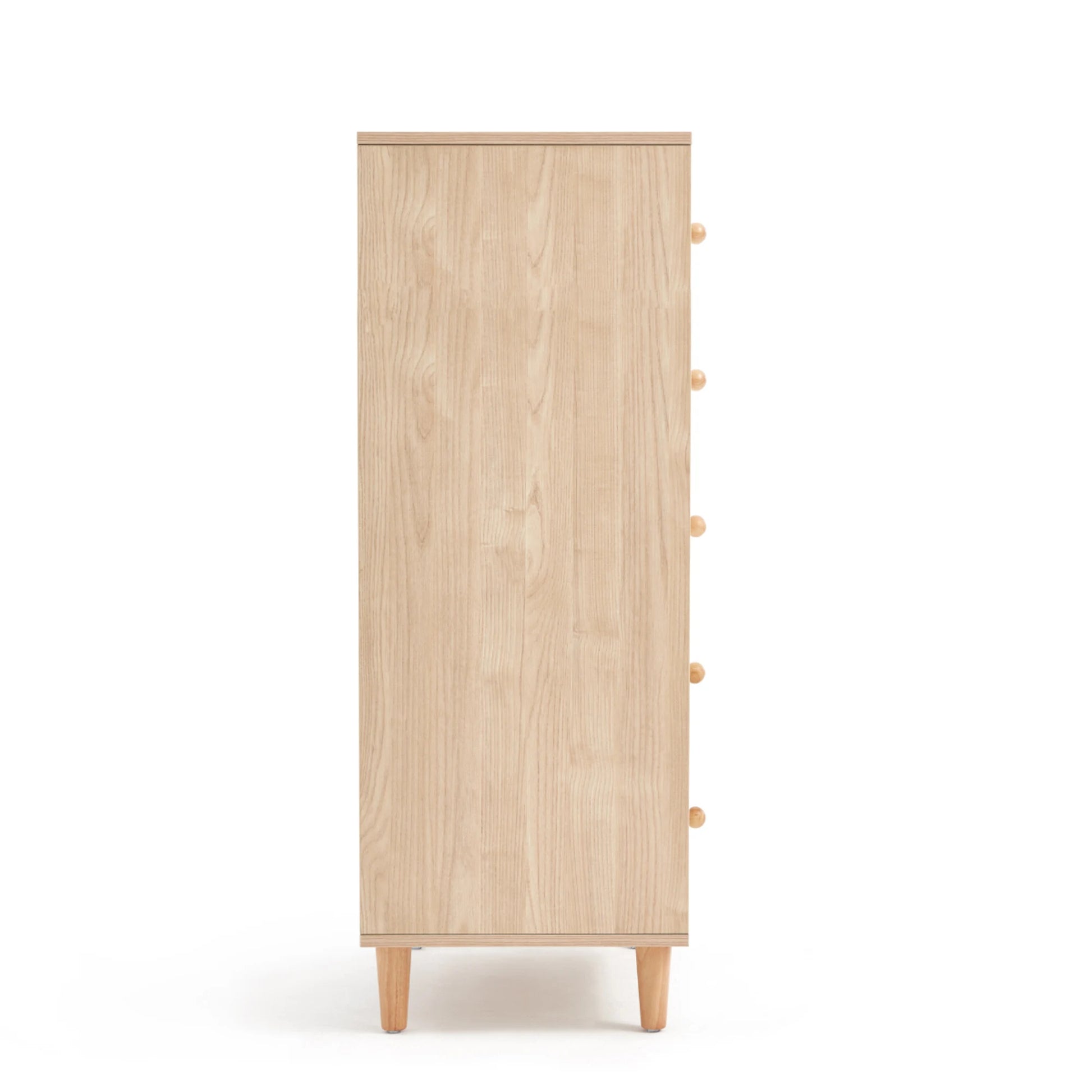 Linspire Fresko Chest of 5 Drawers, White & Natural Wood