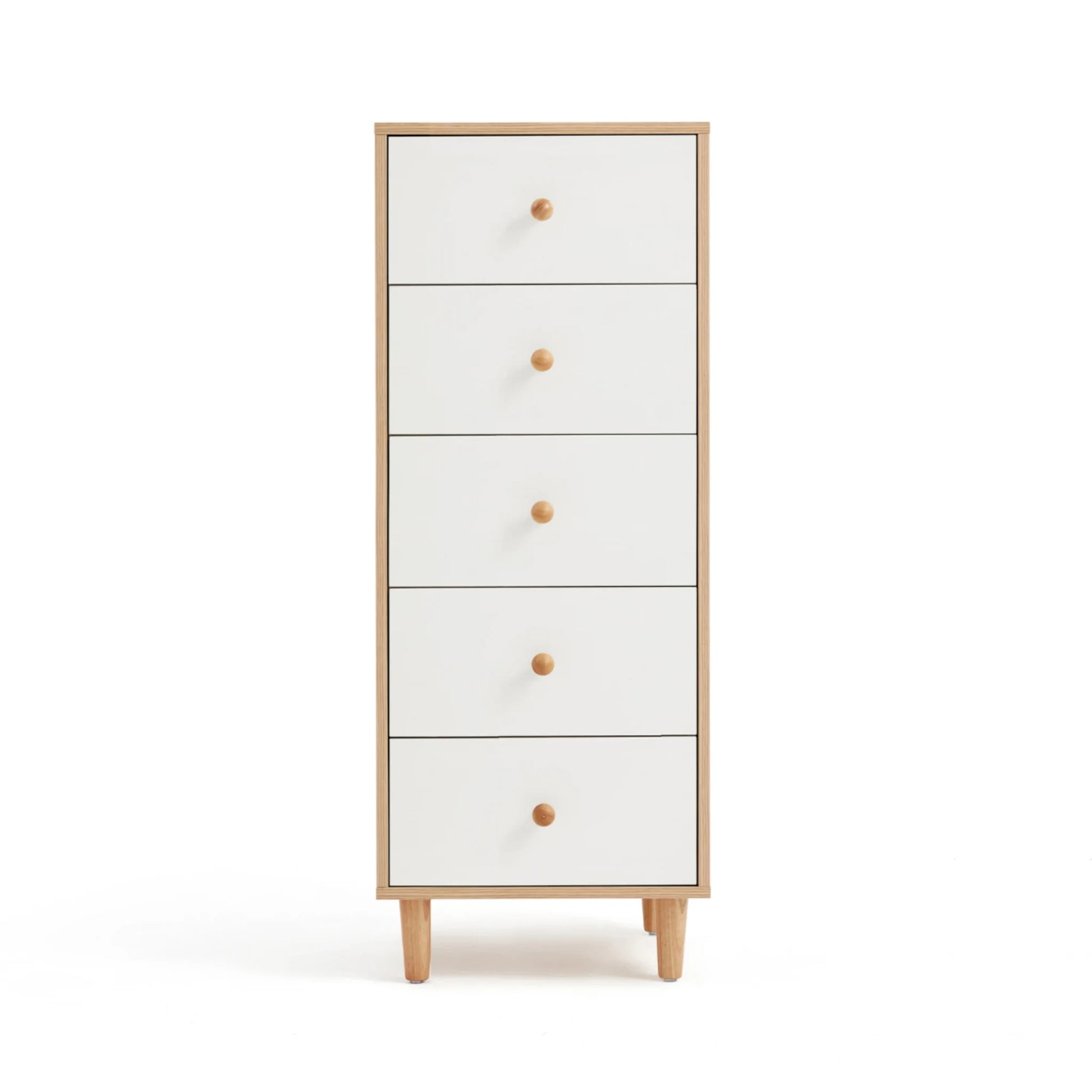 Linspire Fresko Chest of 5 Drawers, White, Narrow