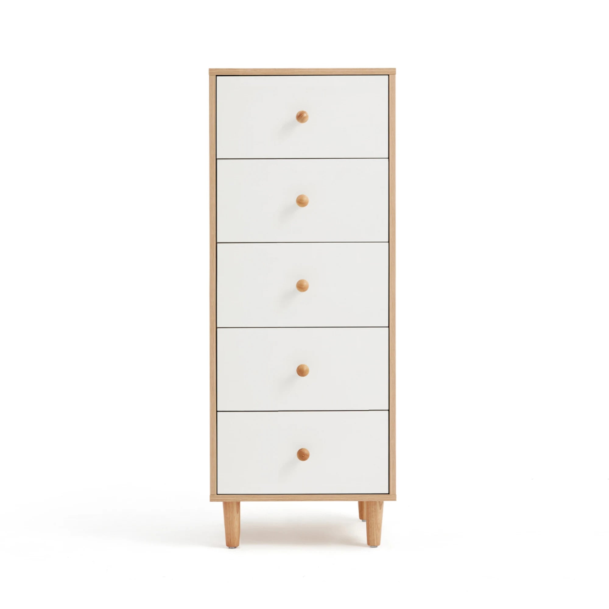 Linspire Fresko Chest of 5 Drawers, White, Narrow