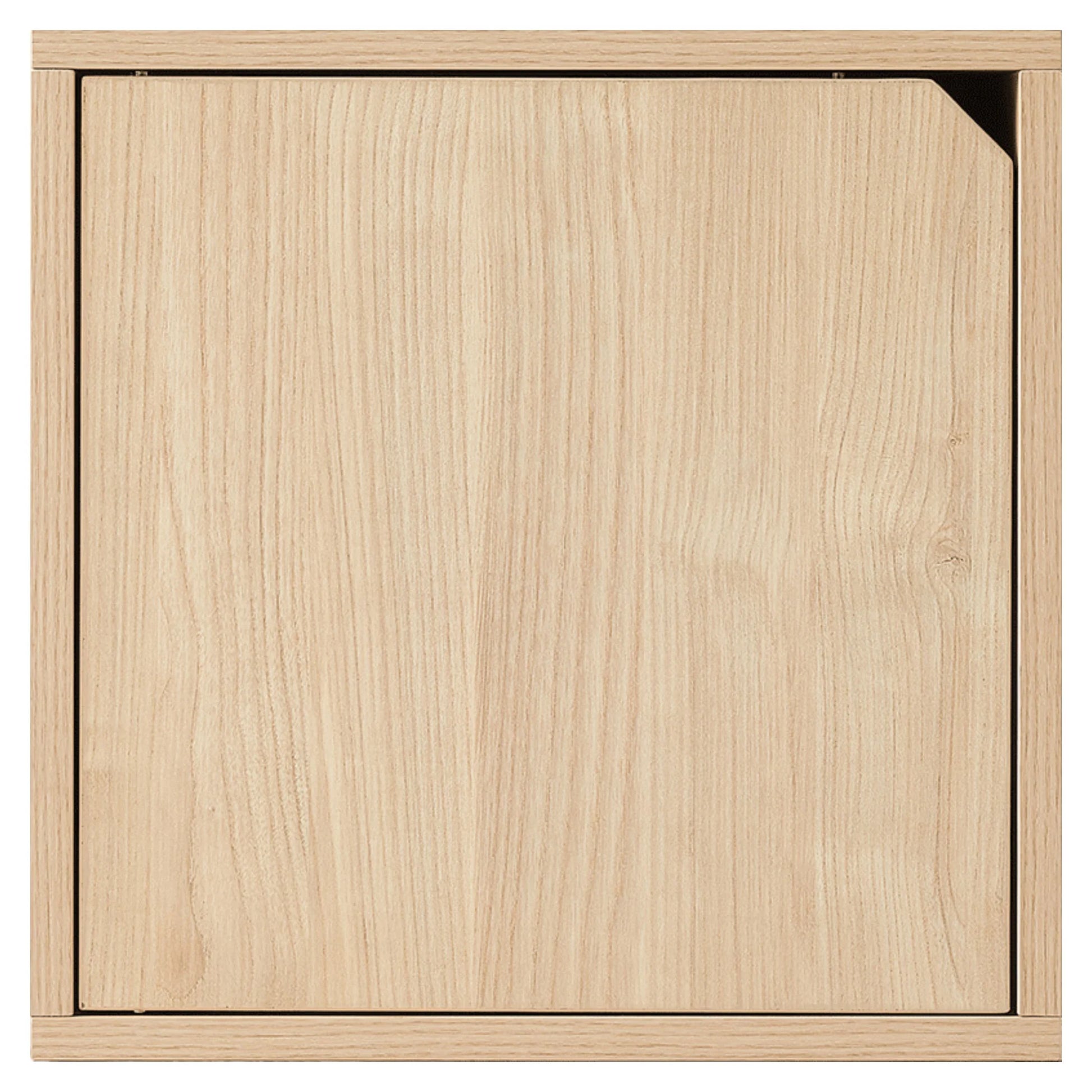 Linspire Geo Single Cube Storage with door, Natural Wood